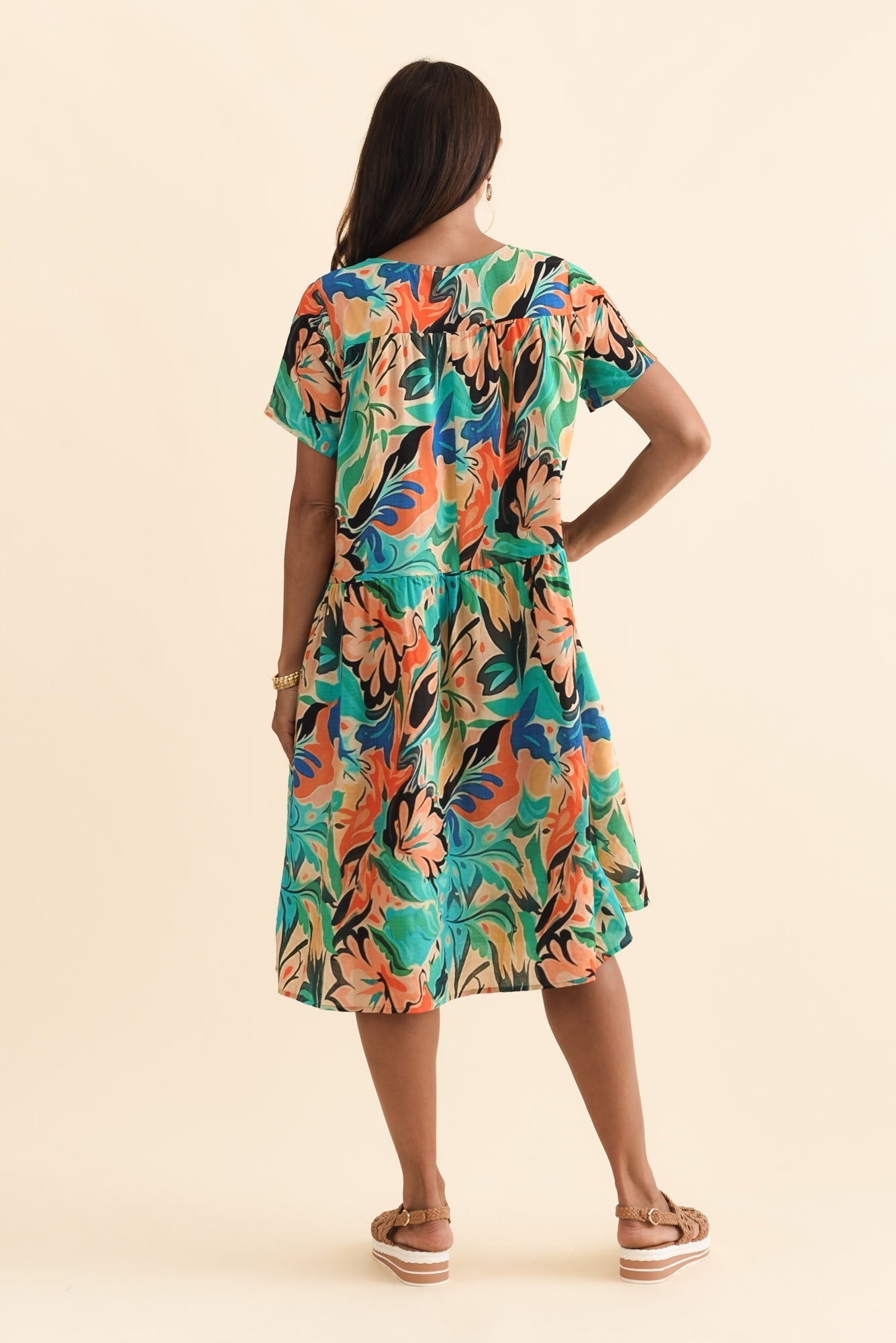 Murano Green Garden Cotton Dress