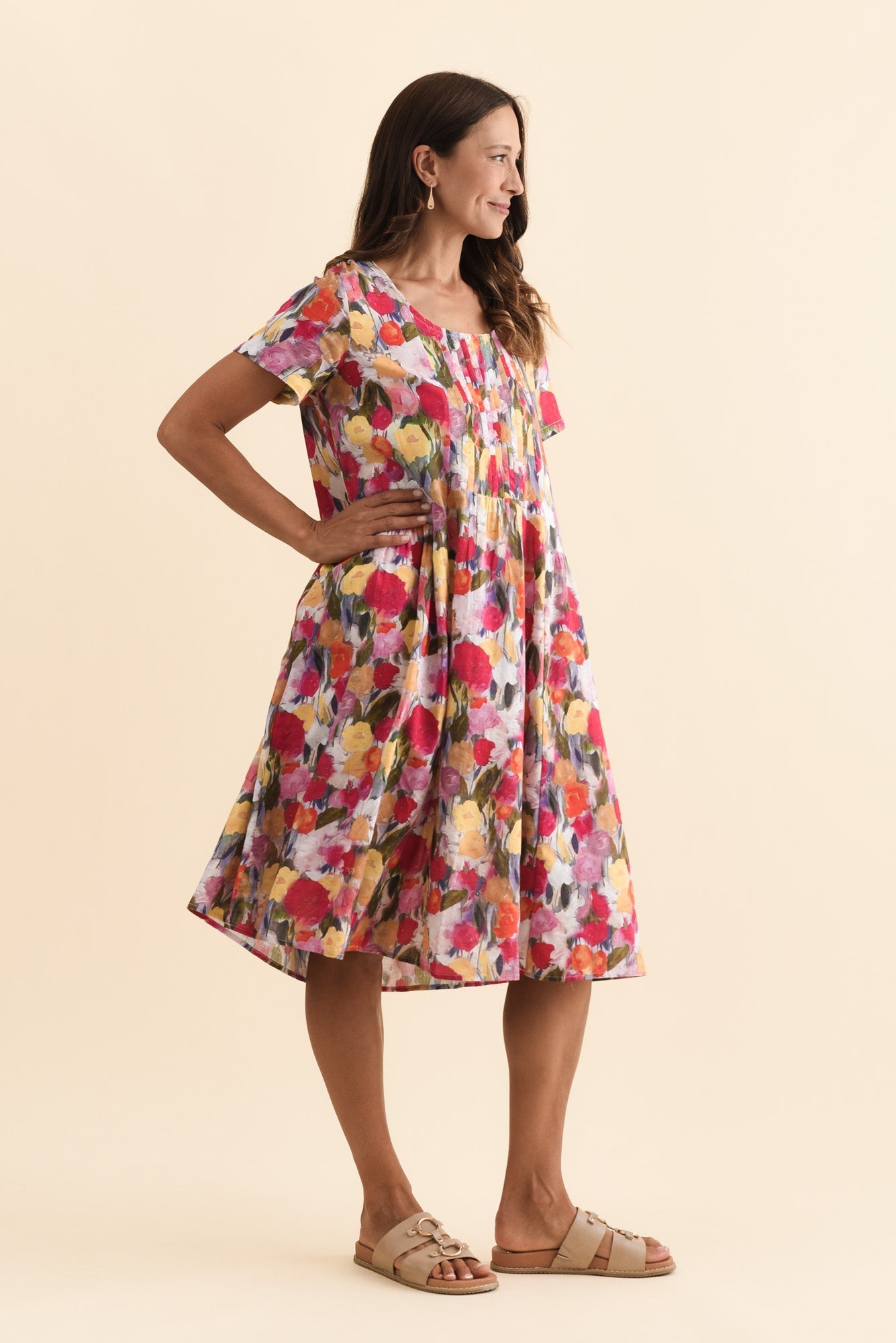Murano Pink Floral Cotton Dress