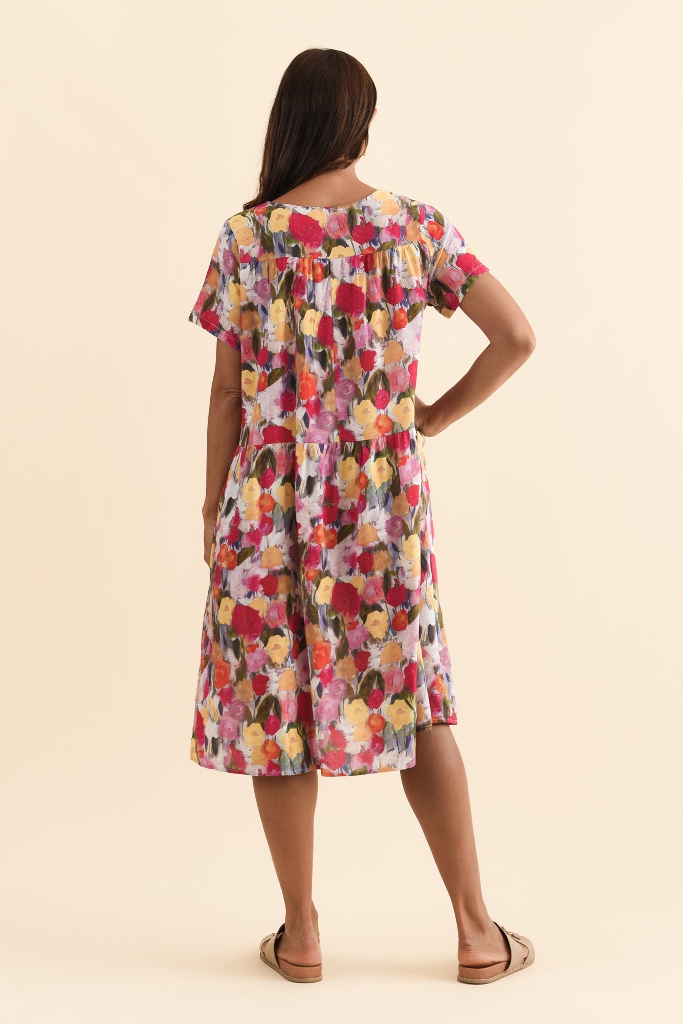 Murano Pink Floral Cotton Dress