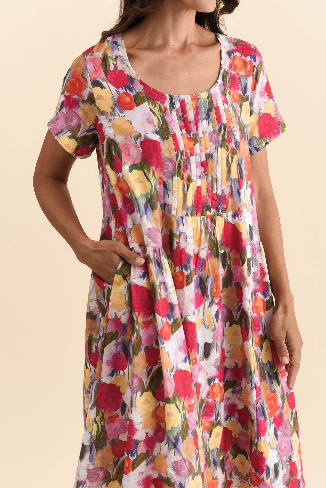 Murano Pink Floral Cotton Dress