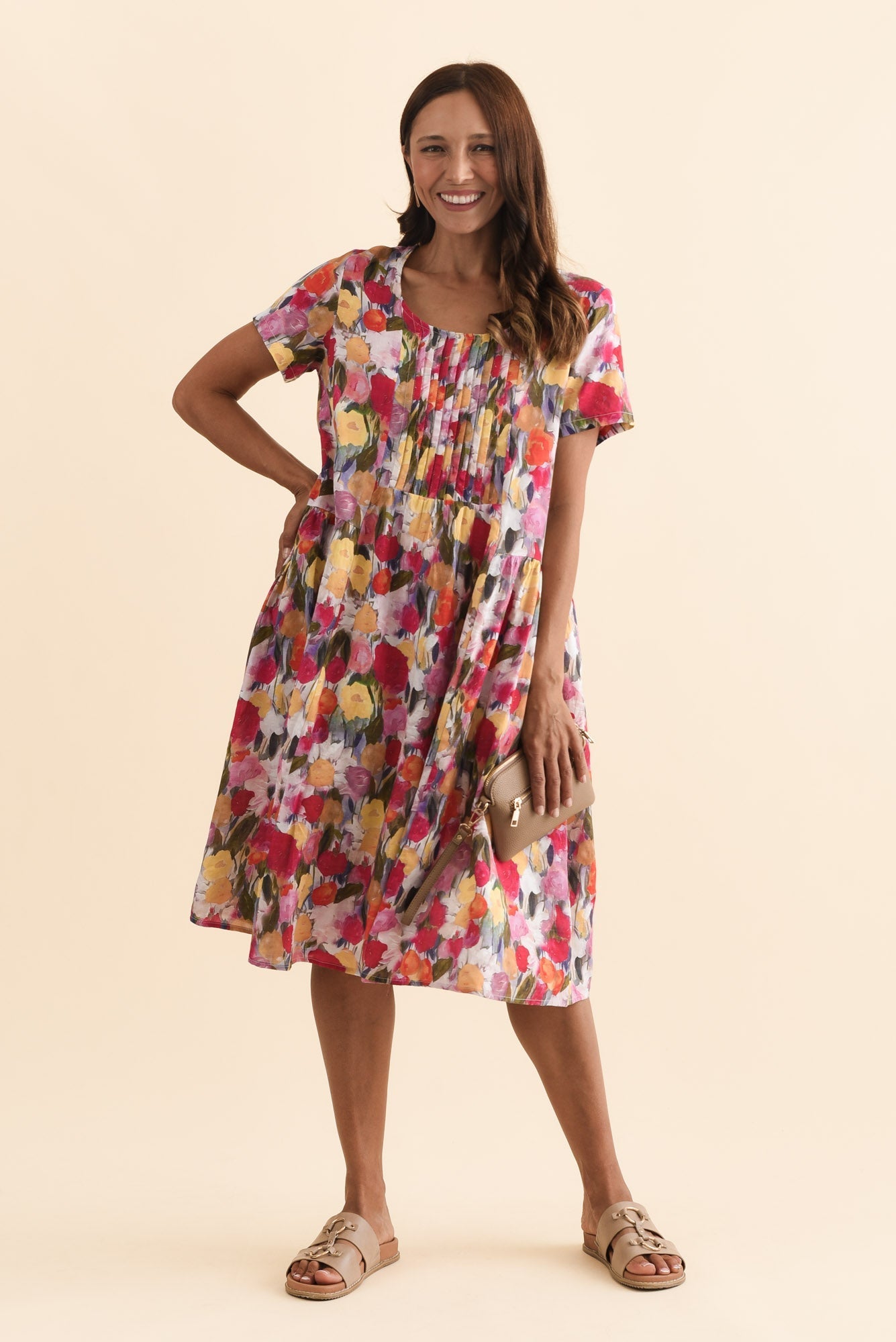 Murano Pink Floral Cotton Dress