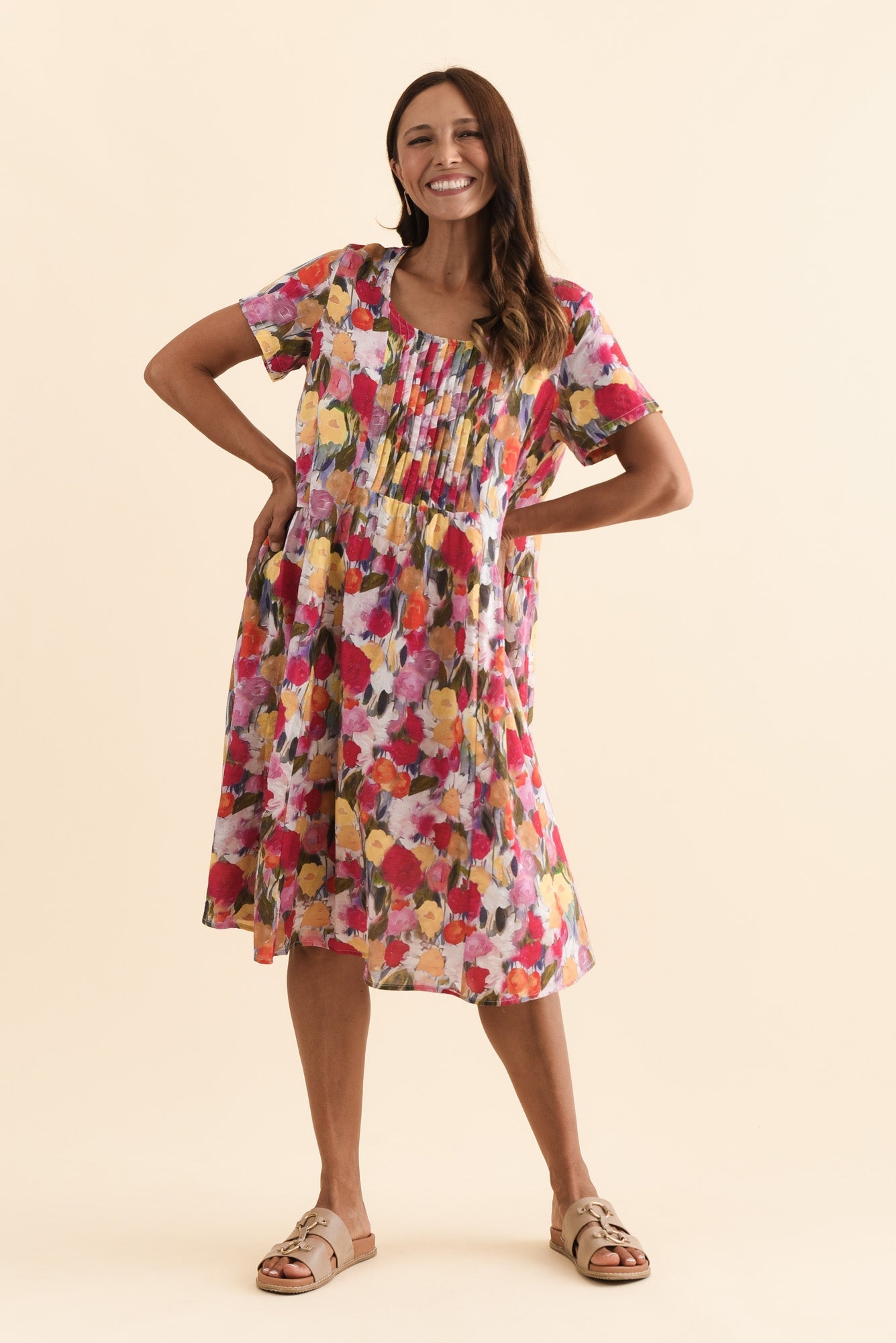 Murano Pink Floral Cotton Dress