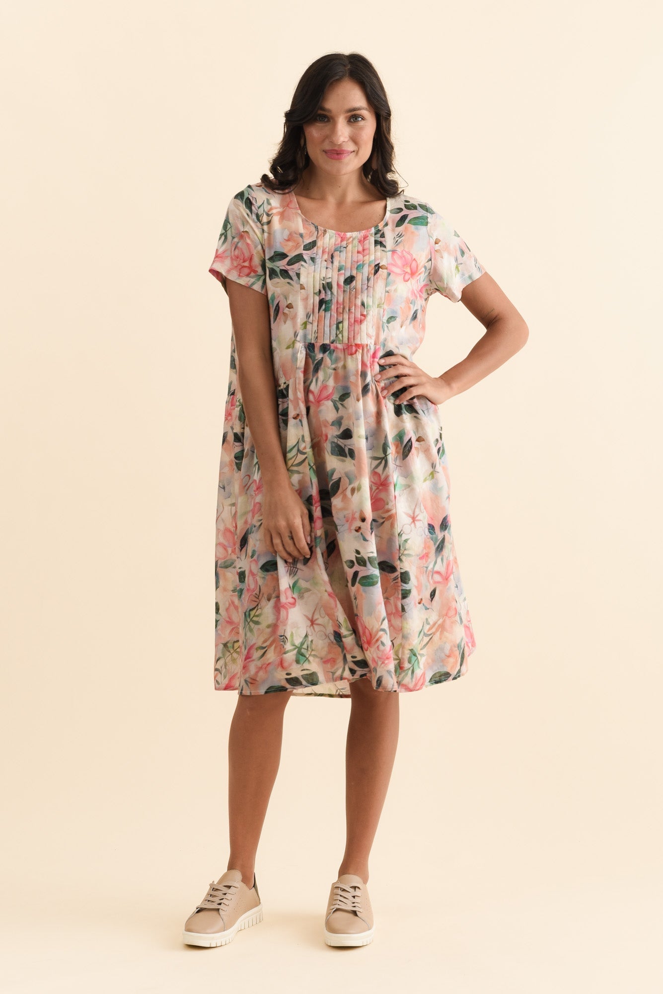 Murano Pink Wildflower Cotton Dress