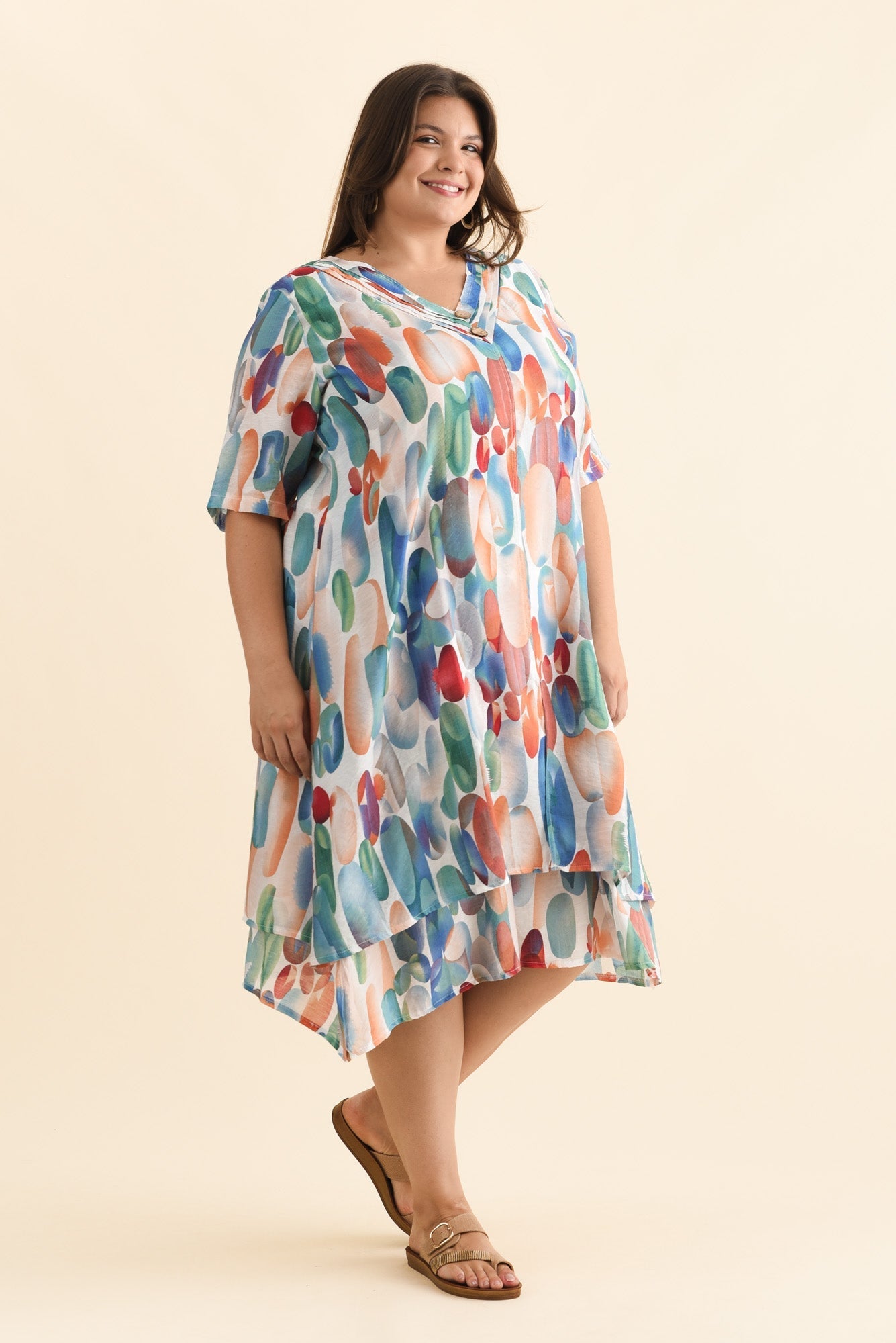 Nala Blue Circle Layers Dress