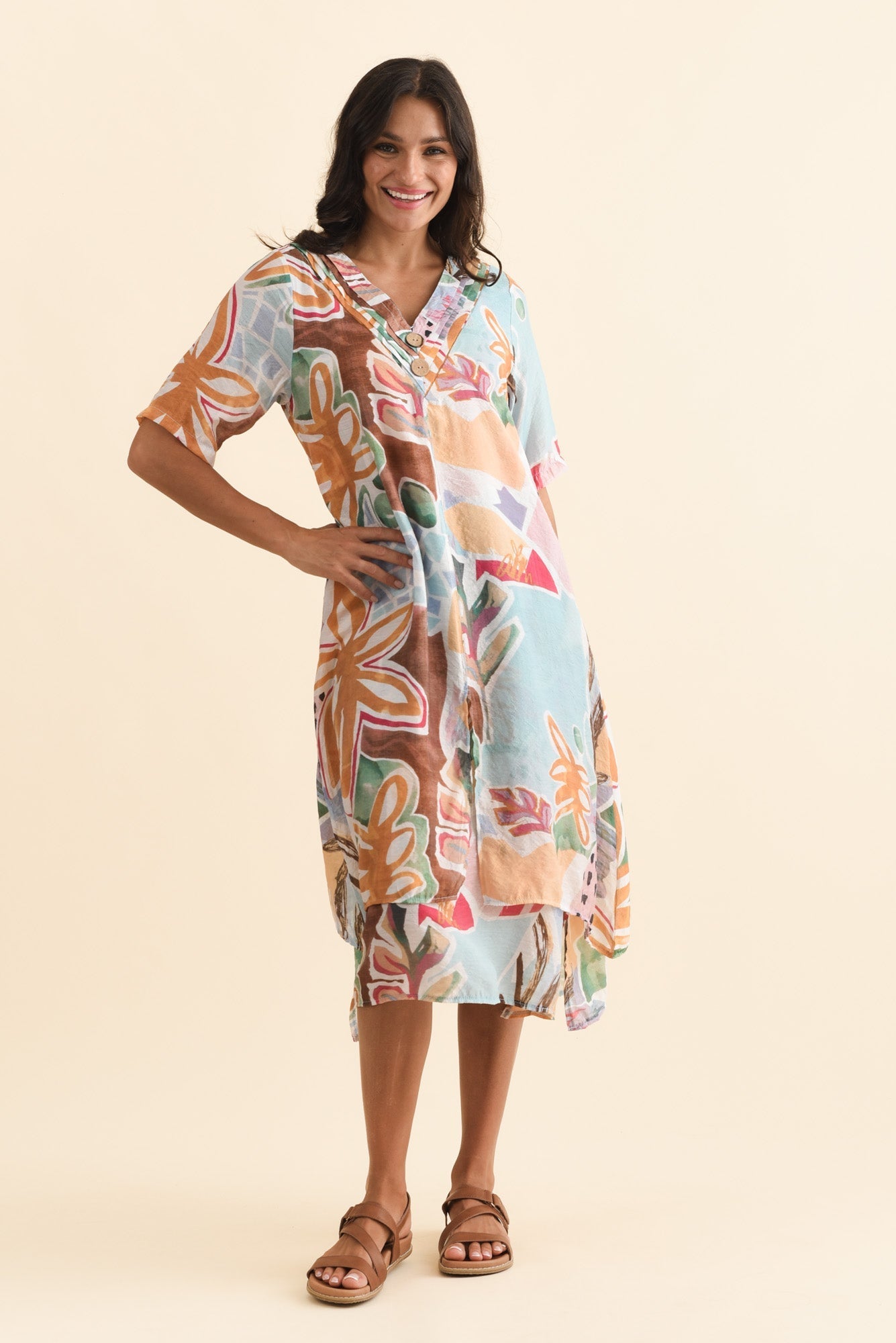 Nala Blue Flower Layers Dress