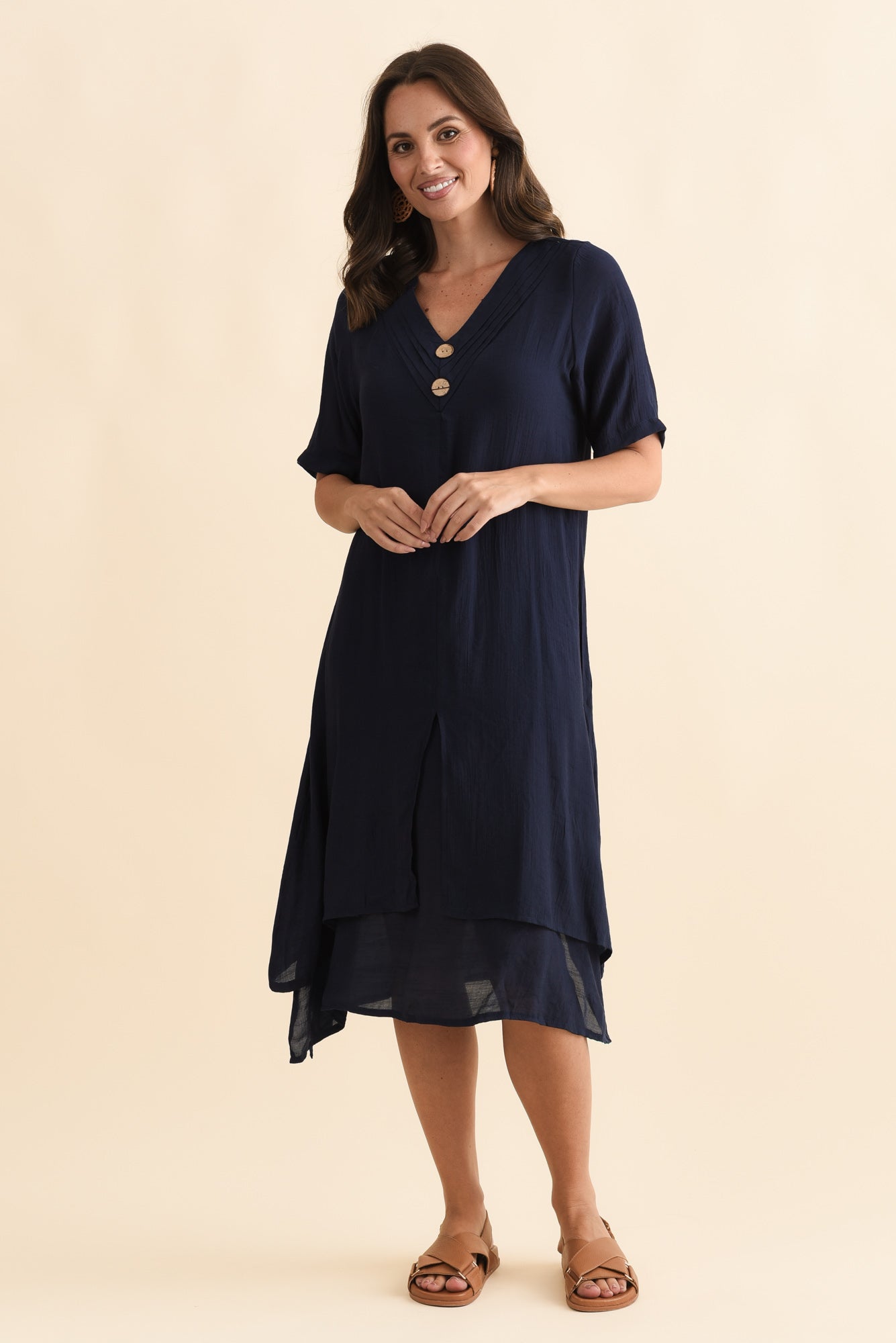 Nala Navy Layers Dress Back View 2