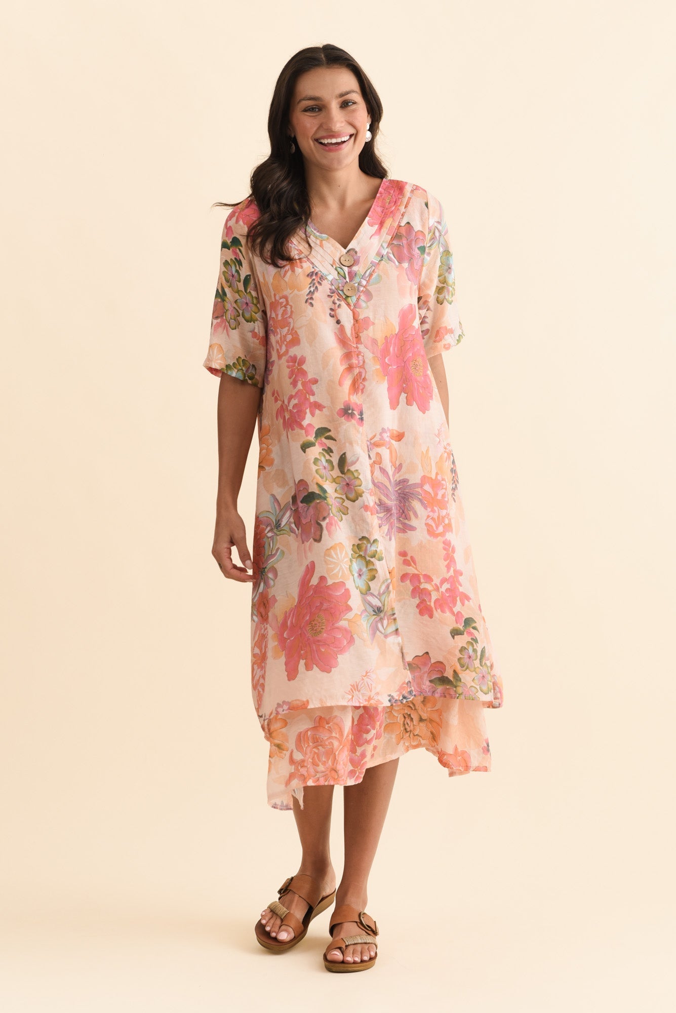 Nala Orange Garden Layers Dress