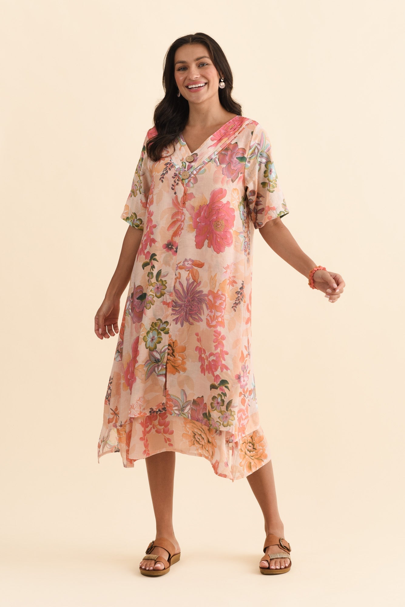 Nala Orange Garden Layers Dress