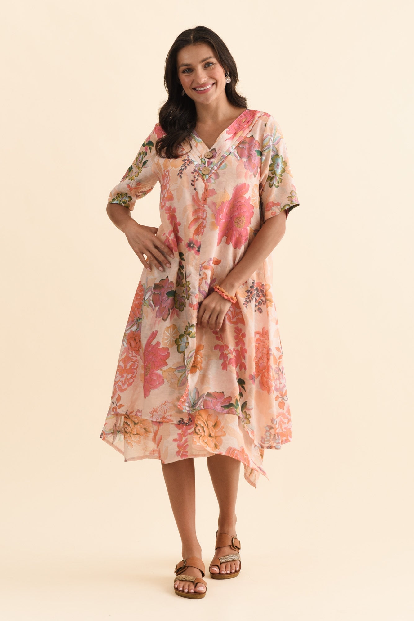 Nala Orange Garden Layers Dress