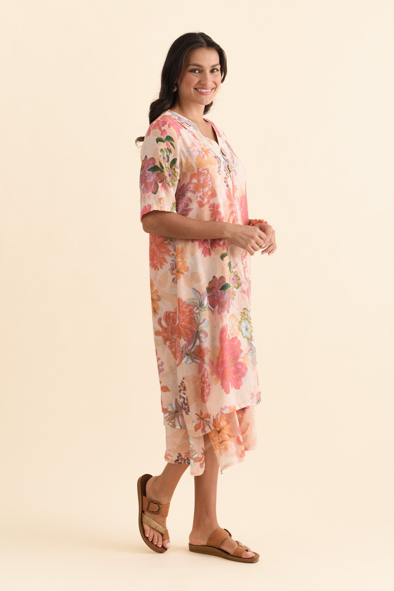 Nala Orange Garden Layers Dress