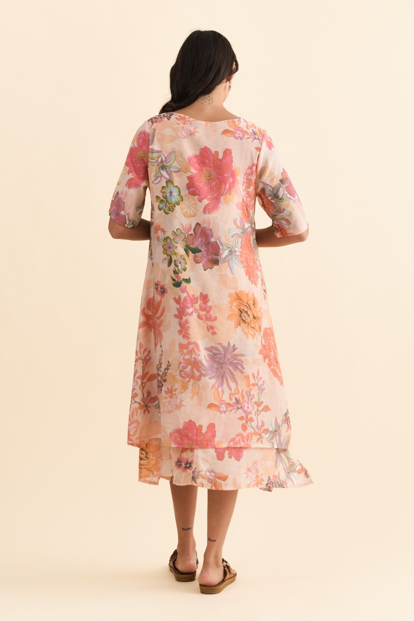 Nala Orange Garden Layers Dress