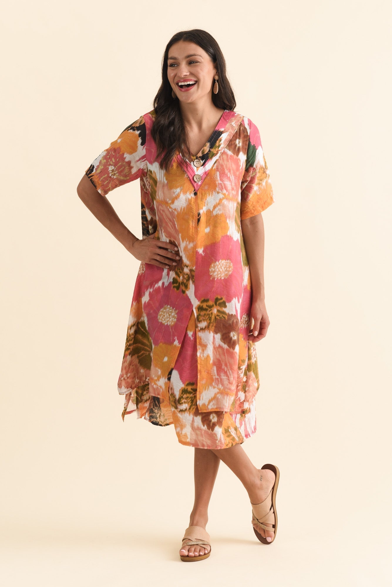 Nala Pink Flower Layers Dress