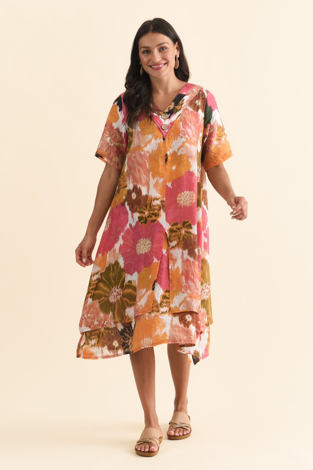 Nala Pink Flower Layers Dress