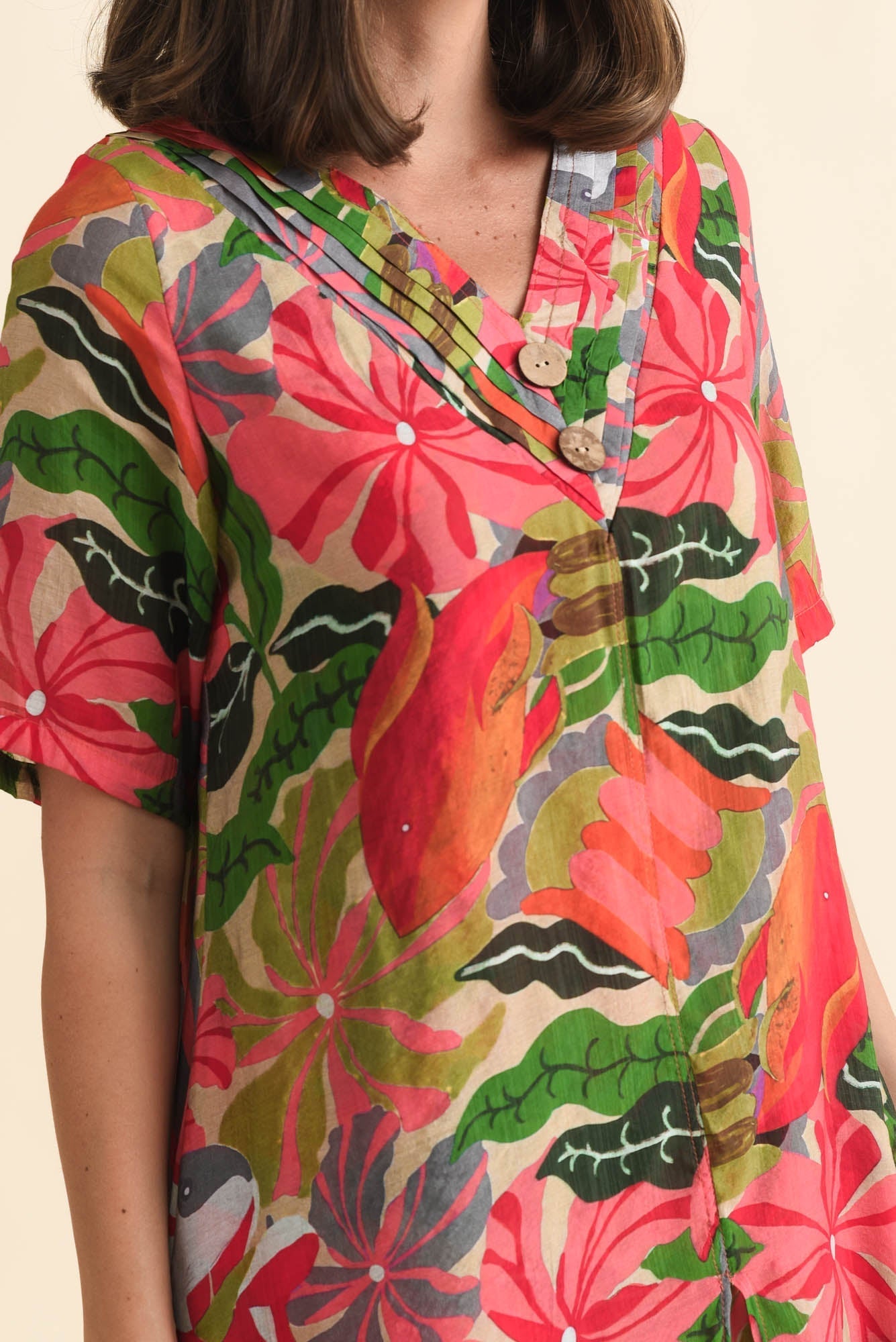 Nala Pink Hibiscus Layers Dress