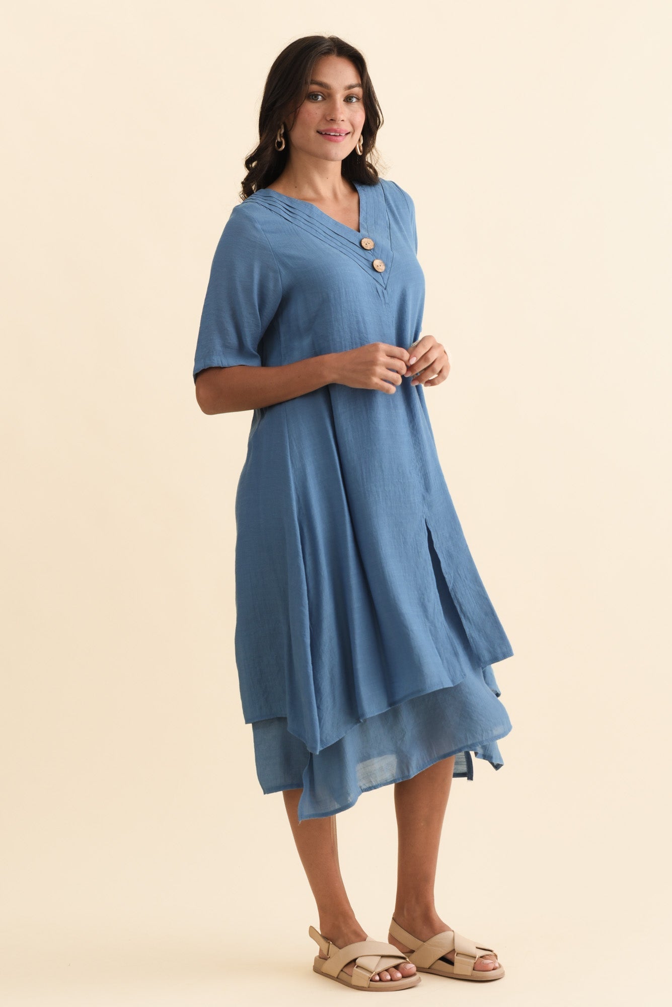 Nala Steel Layers Dress Side View