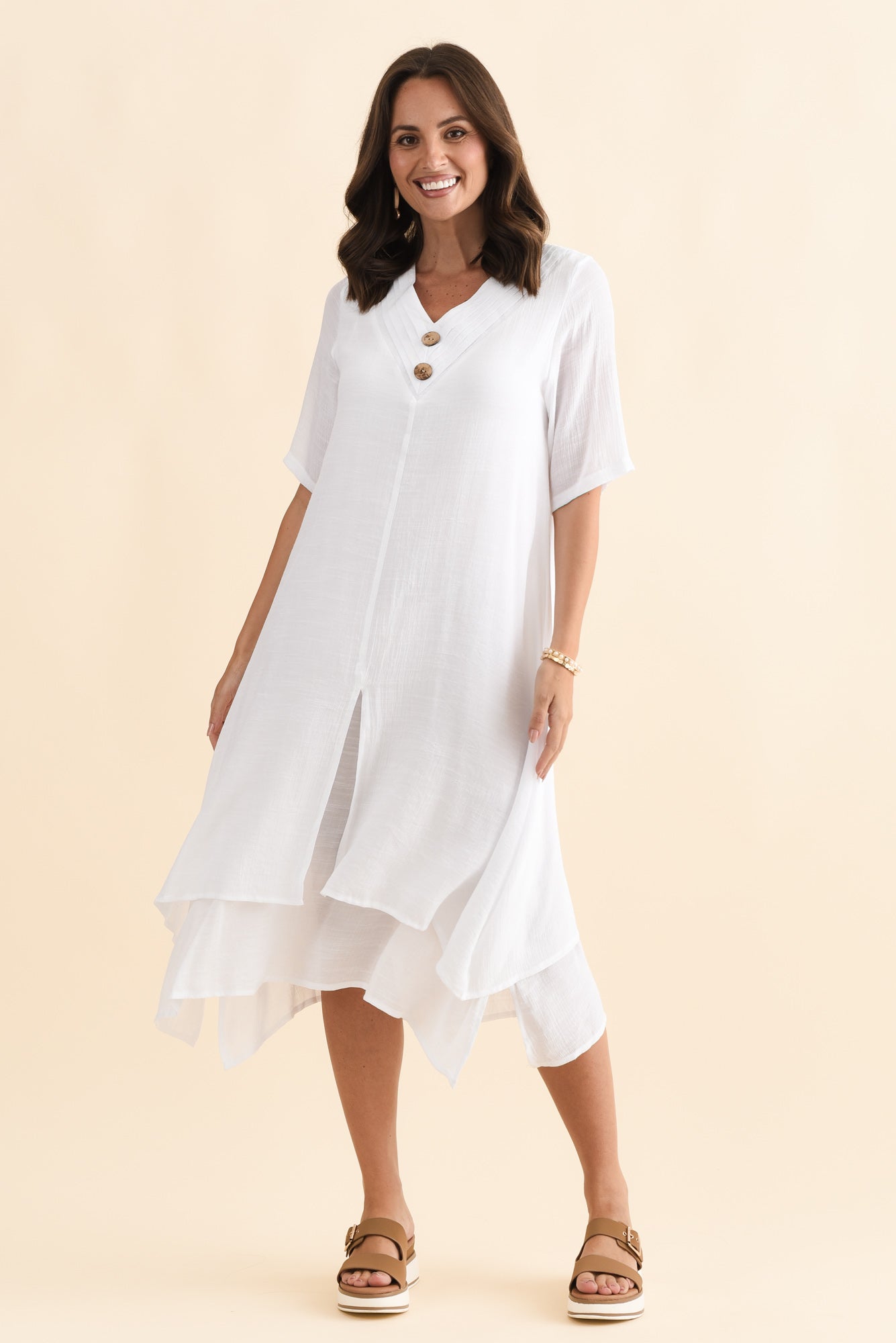 Nala White Layers Dress