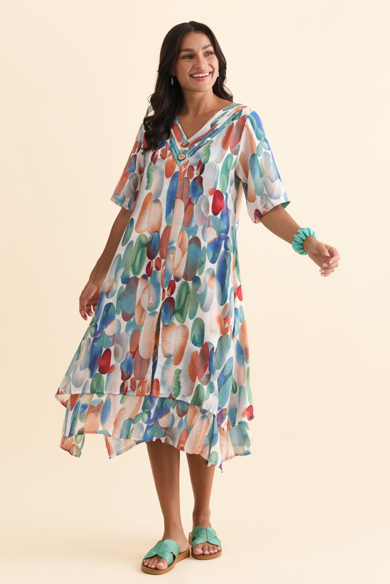 Nala Blue Circle Layers Dress