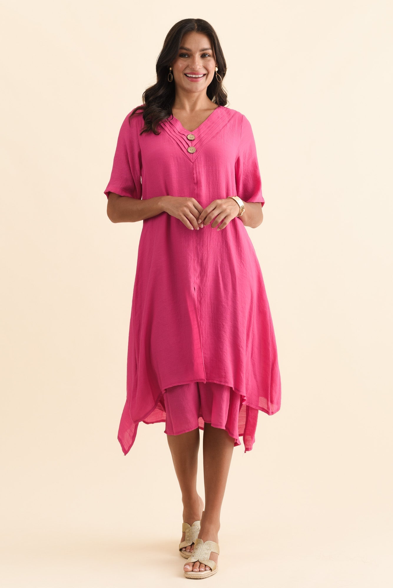 Nala Hot Pink Layers Dress