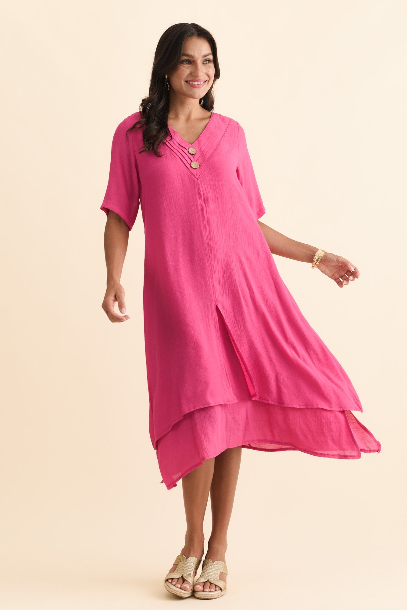 Nala Hot Pink Layers Dress