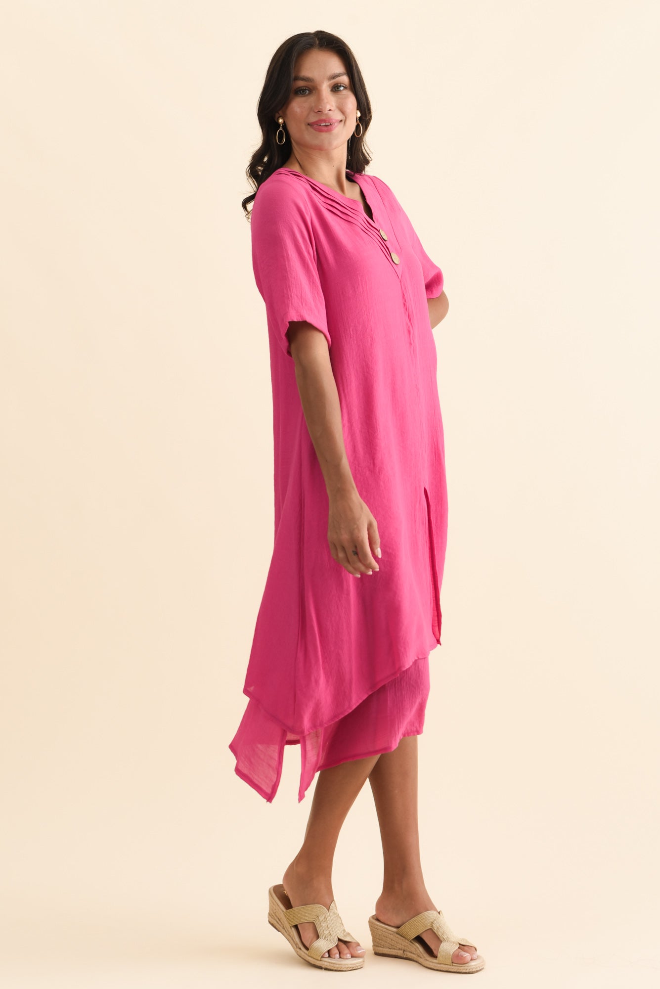 Nala Hot Pink Layers Dress