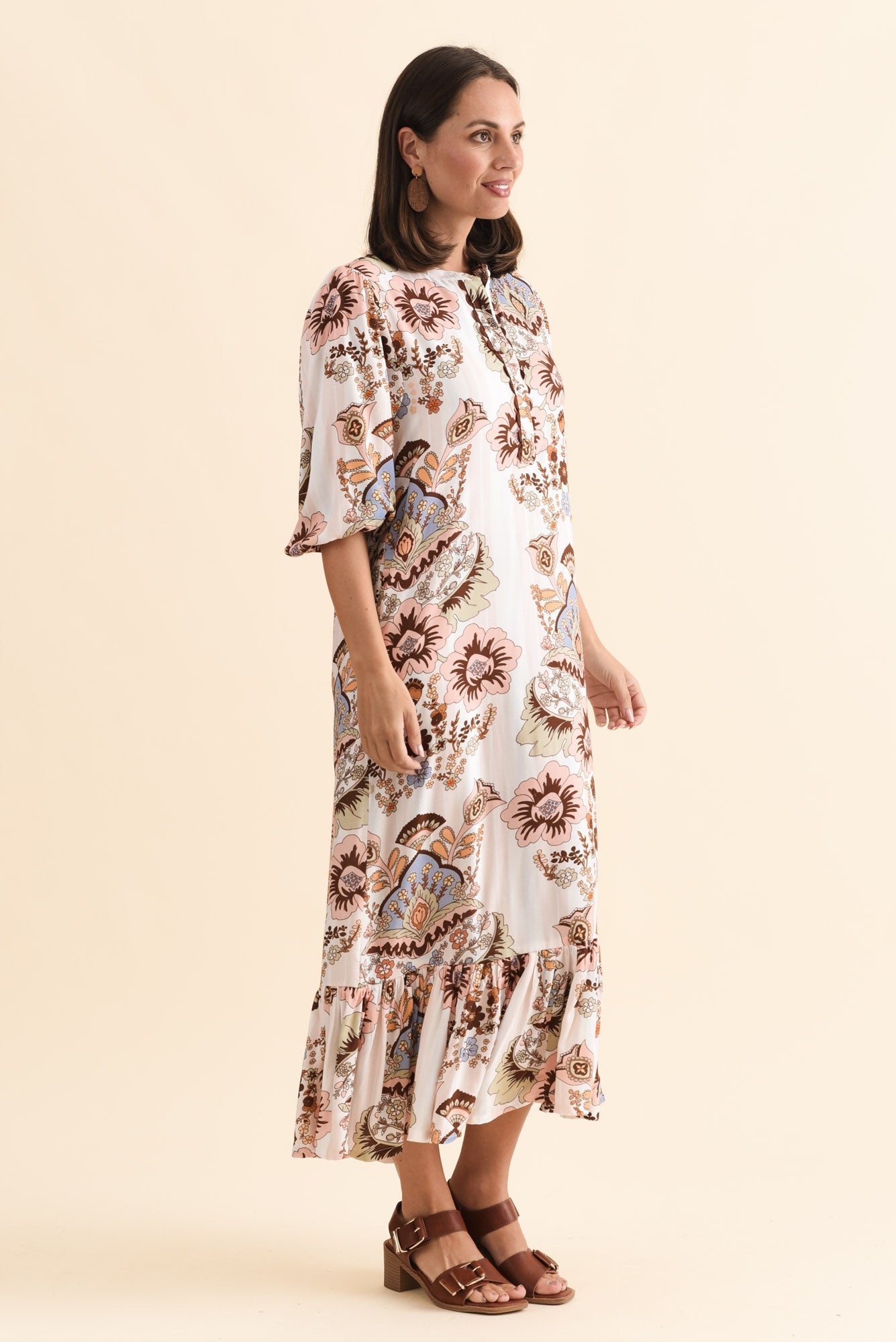 Delylah White Floral Tie Dress