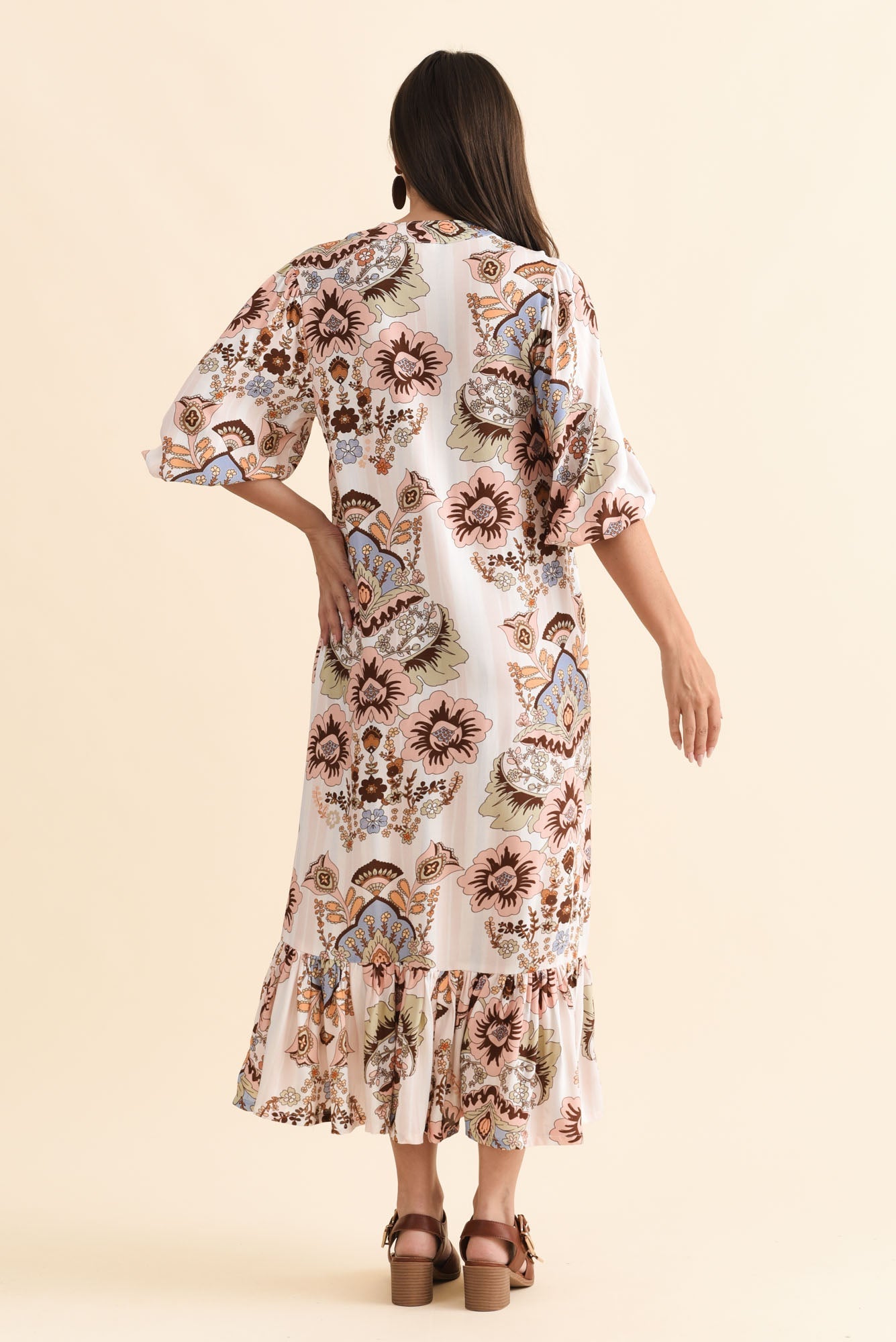 Delylah White Floral Tie Dress