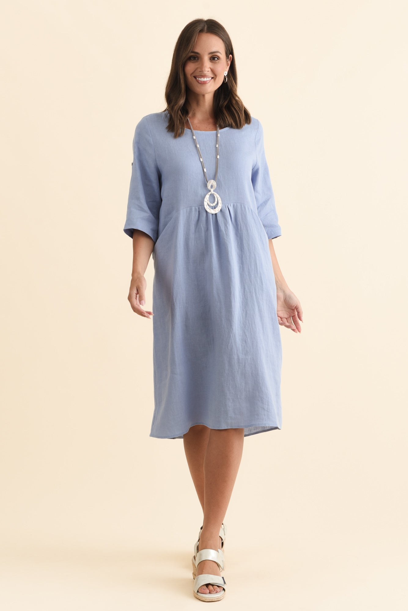 Nolita Blue Linen Pocket Dress