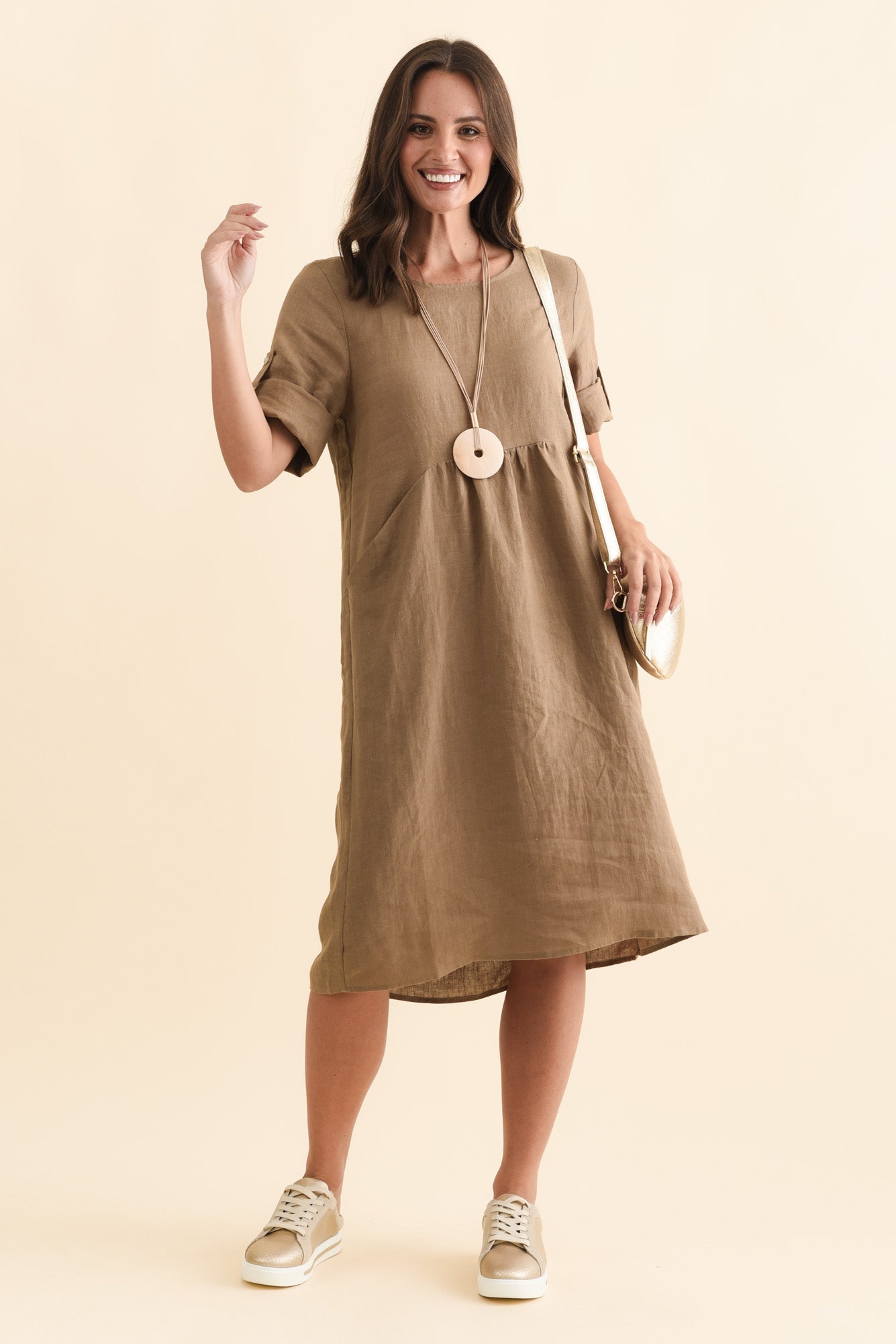 Nolita Chocolate Linen Pocket Dress