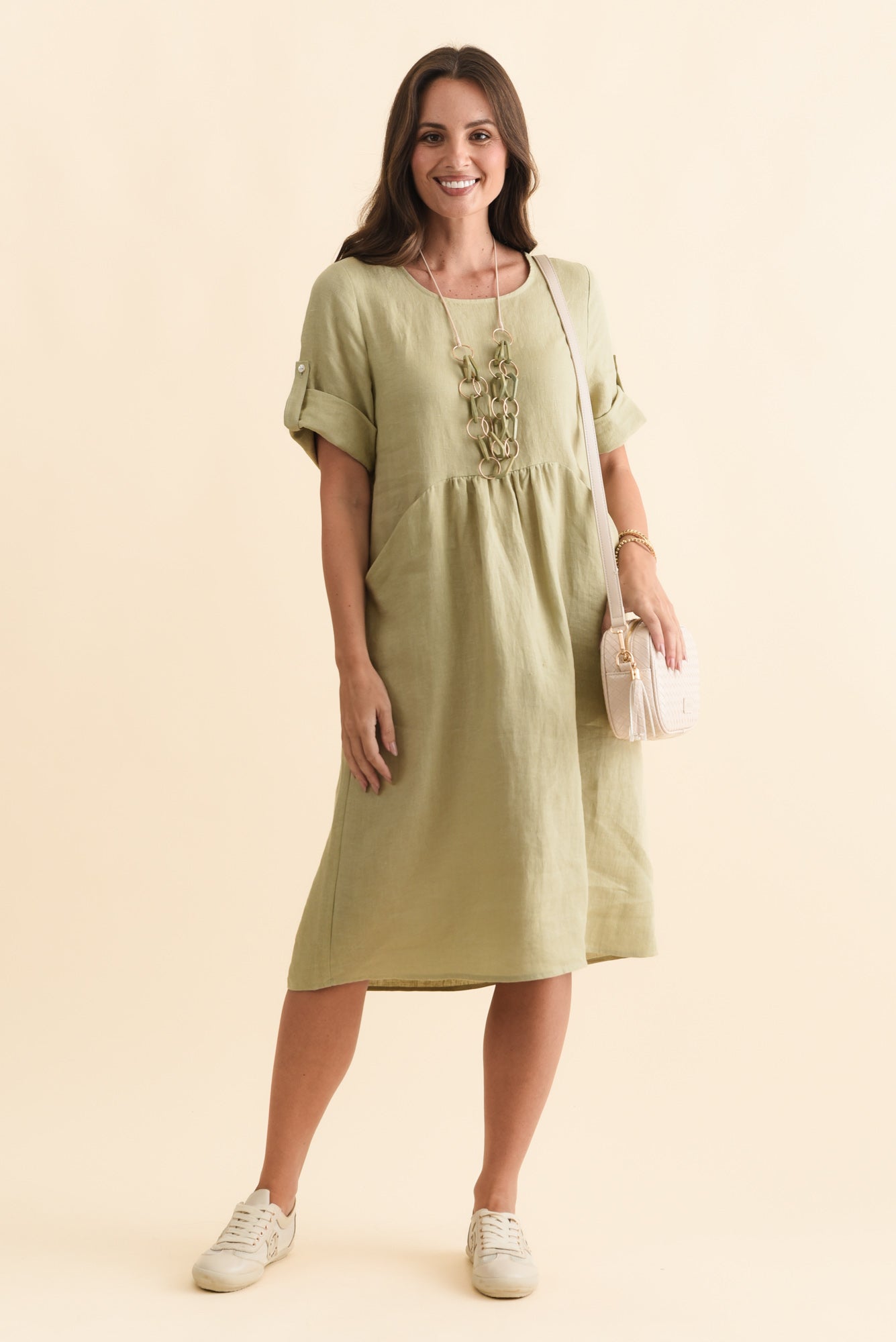 Nolita Sage Linen Pocket Dress