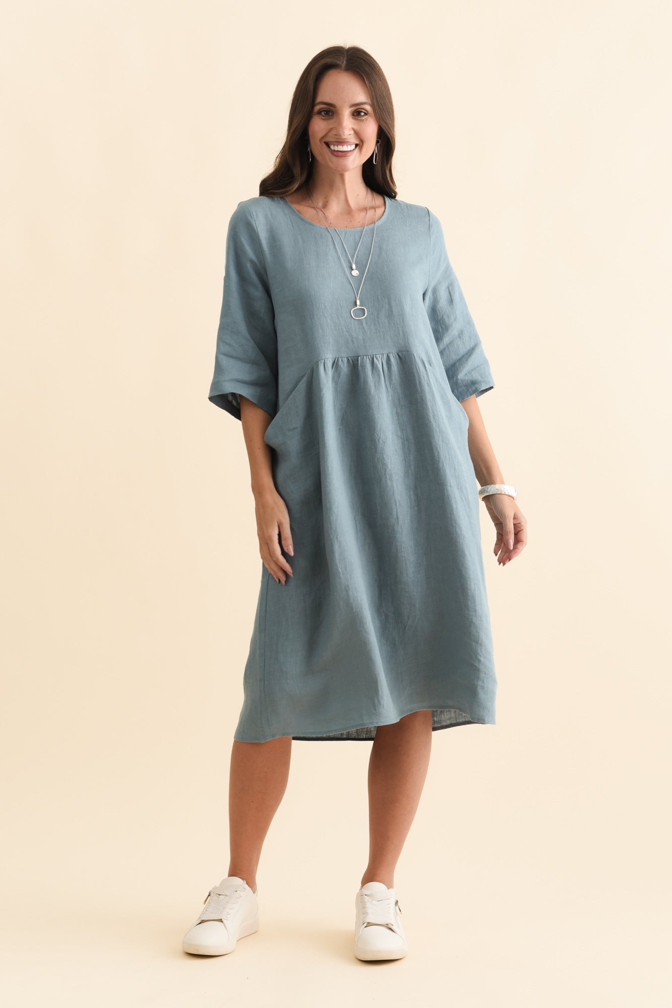 Nolita Steel Linen Pocket Dress