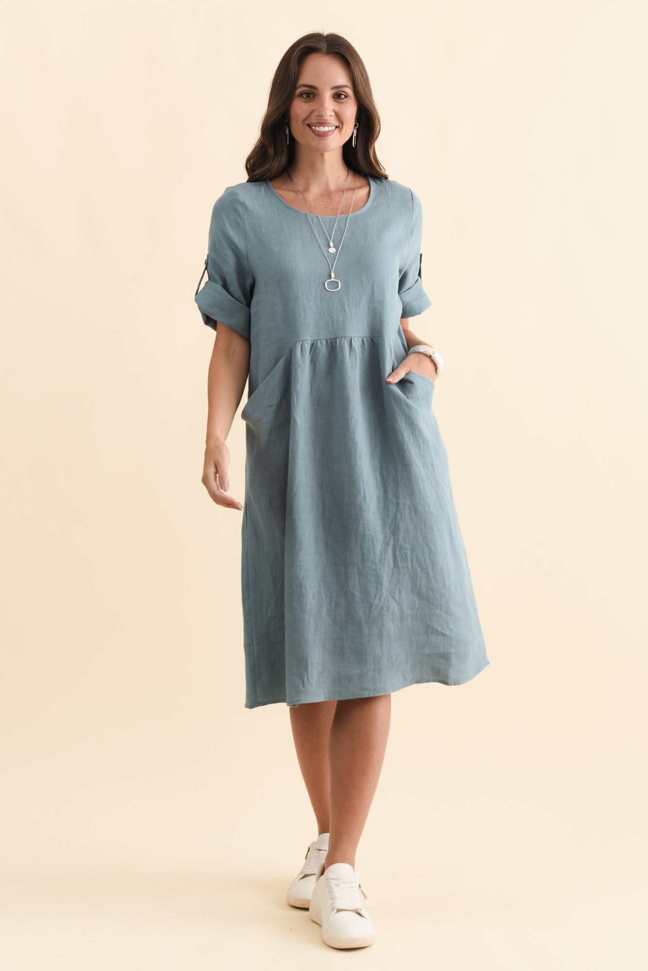 Nolita Steel Linen Pocket Dress