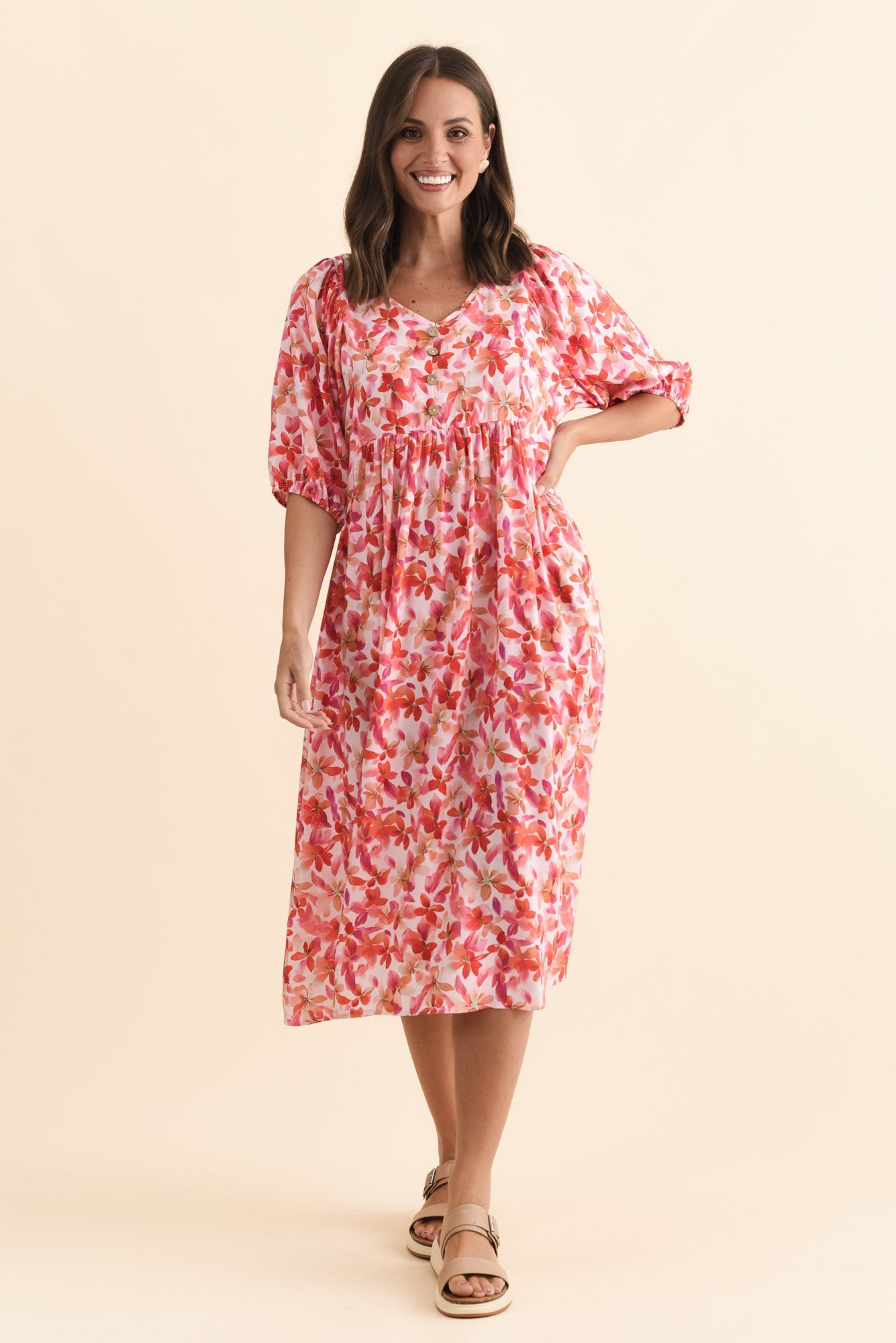 Nolte Pink Petal Pocket Dress