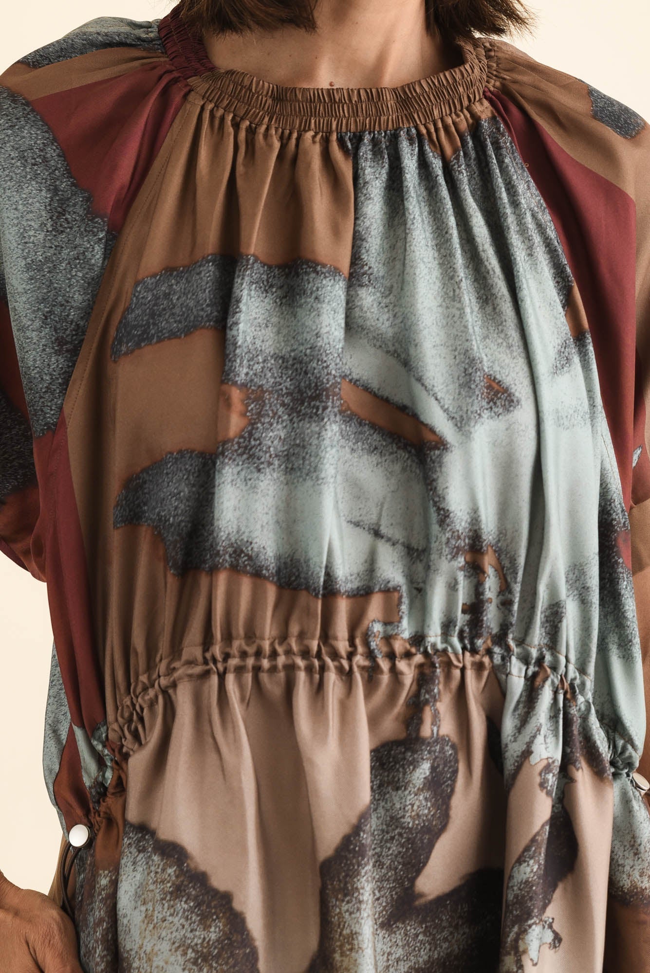 Palisades Mocha Floral Silk Dress
