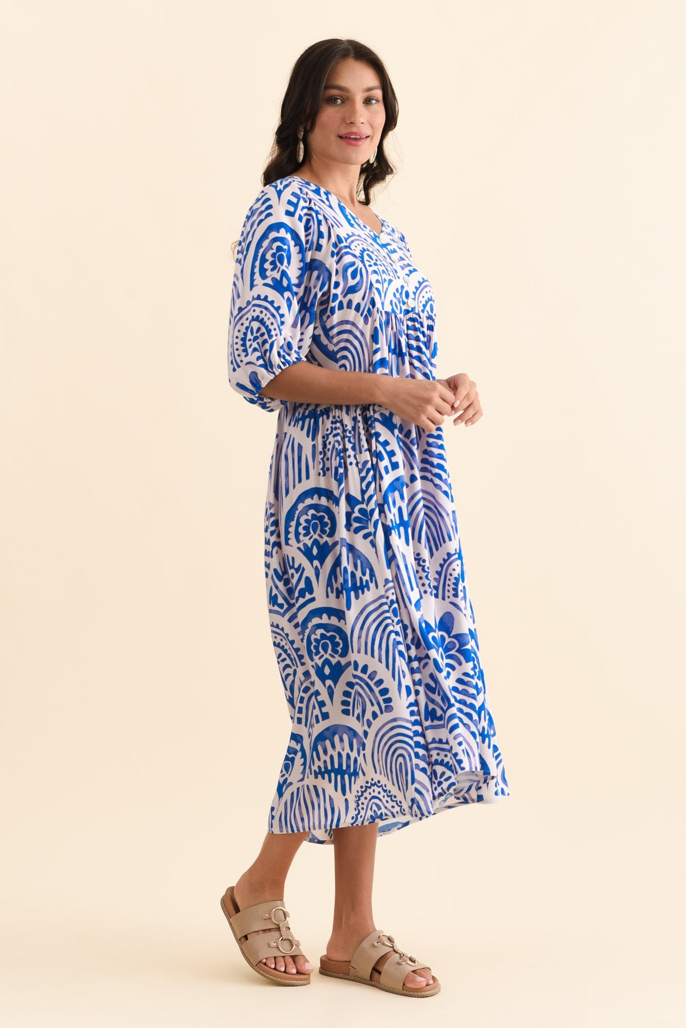 Pansy Blue Abstract Pocket Dress