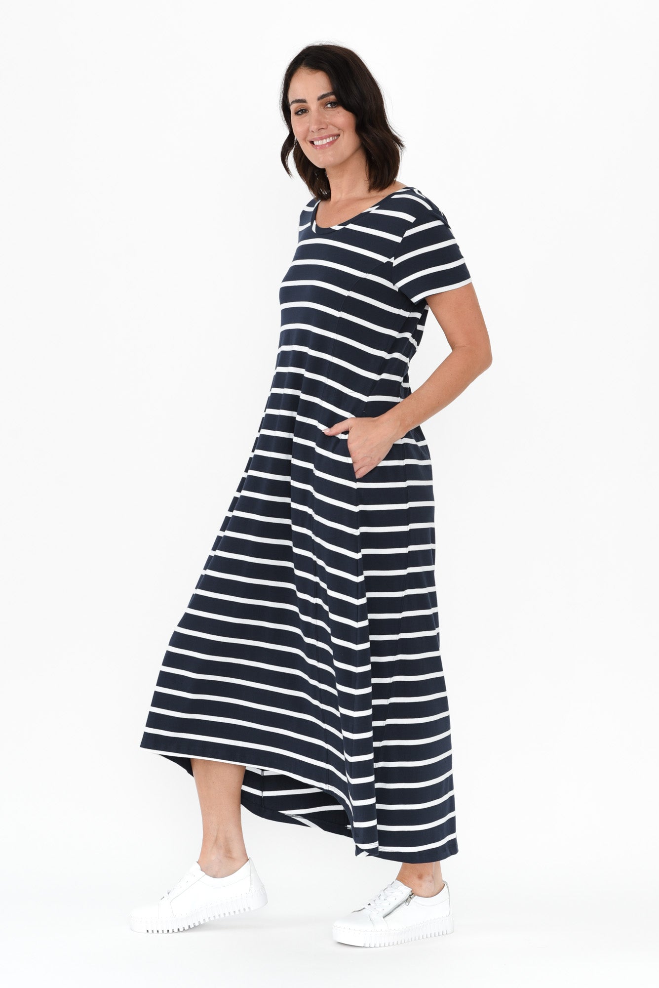 Patrick Indigo Stripe Cotton Pocket Dress