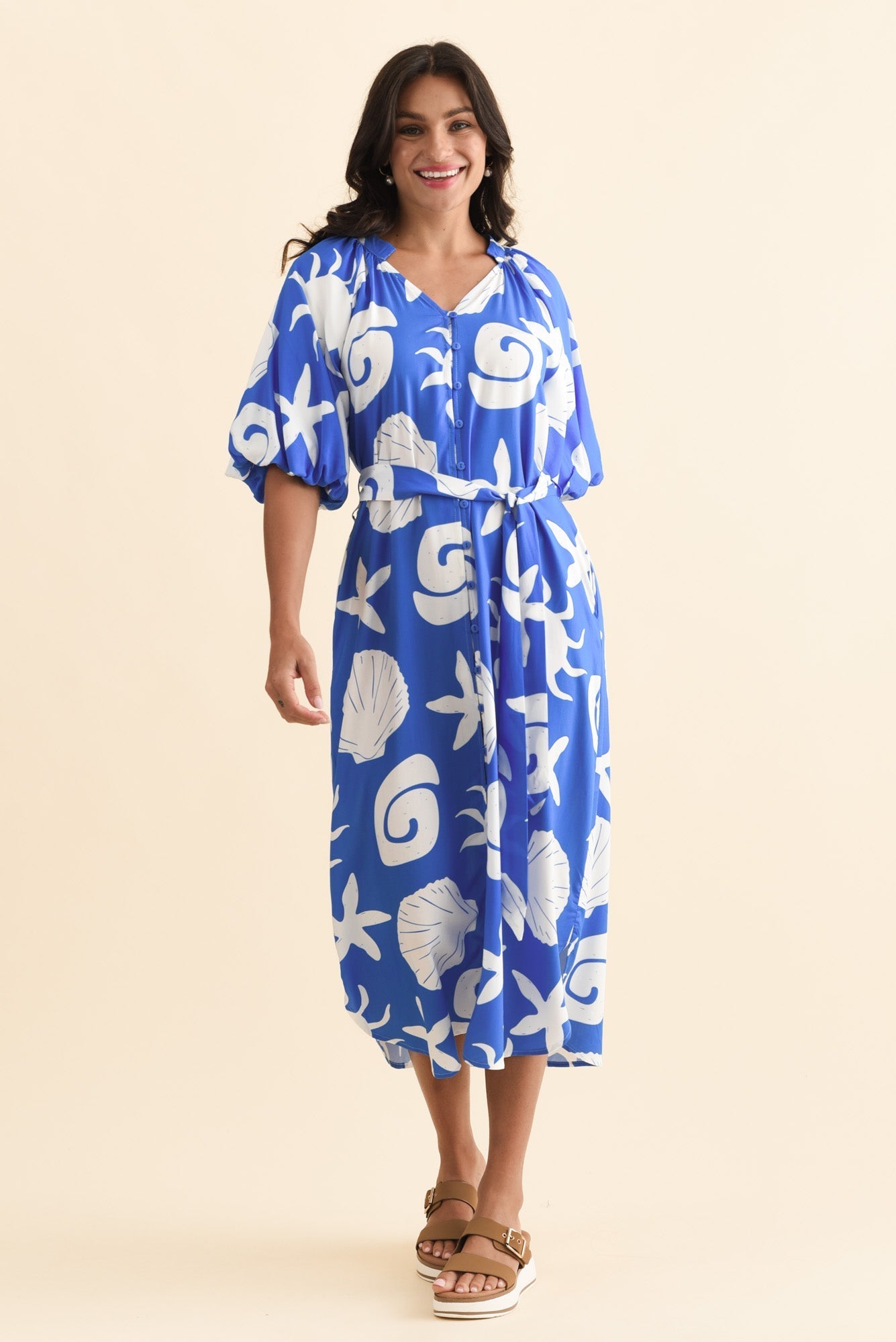 Pippen Cobalt Sea Tie Dress