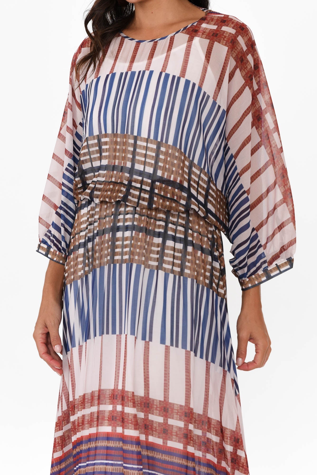 Rays Blue Check Tie Dress