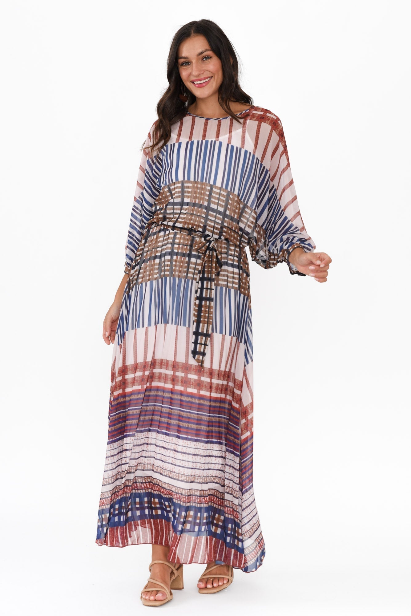 Rays Blue Check Tie Dress