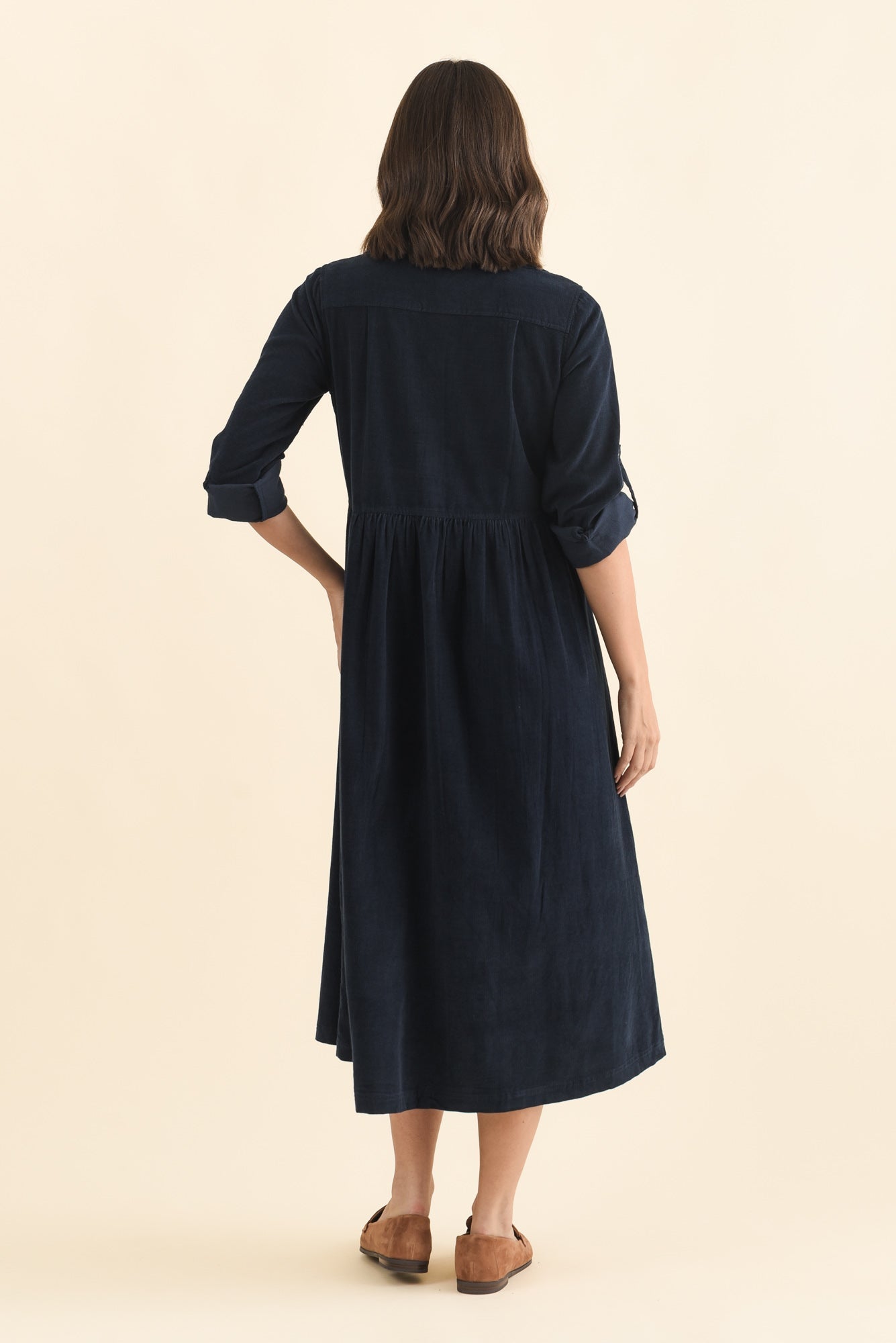 Rellie Navy Cotton Corduroy Dress