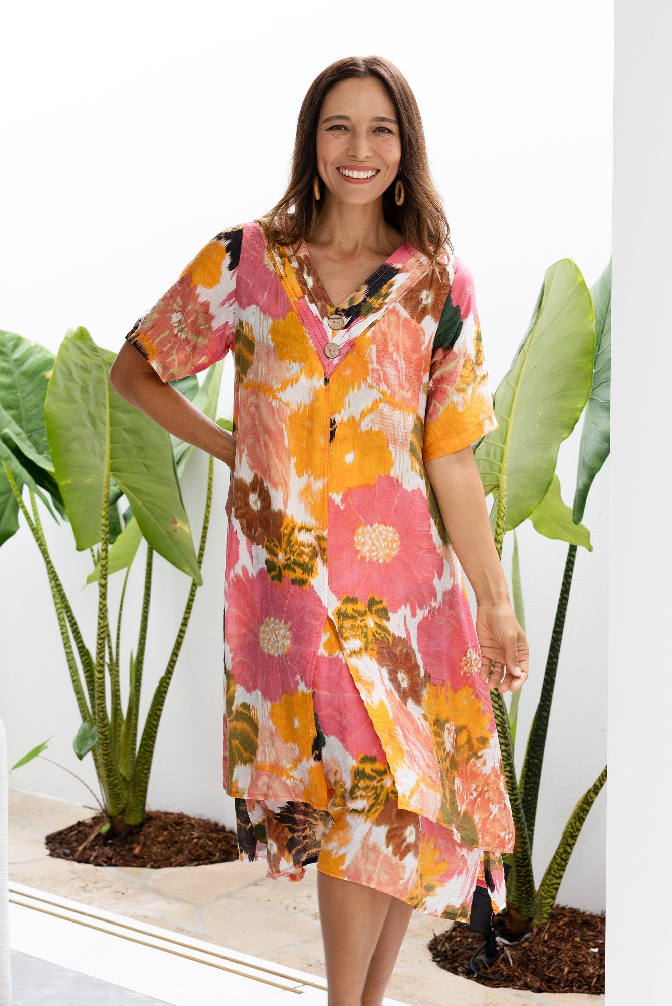 Nala Pink Flower Layers Dress