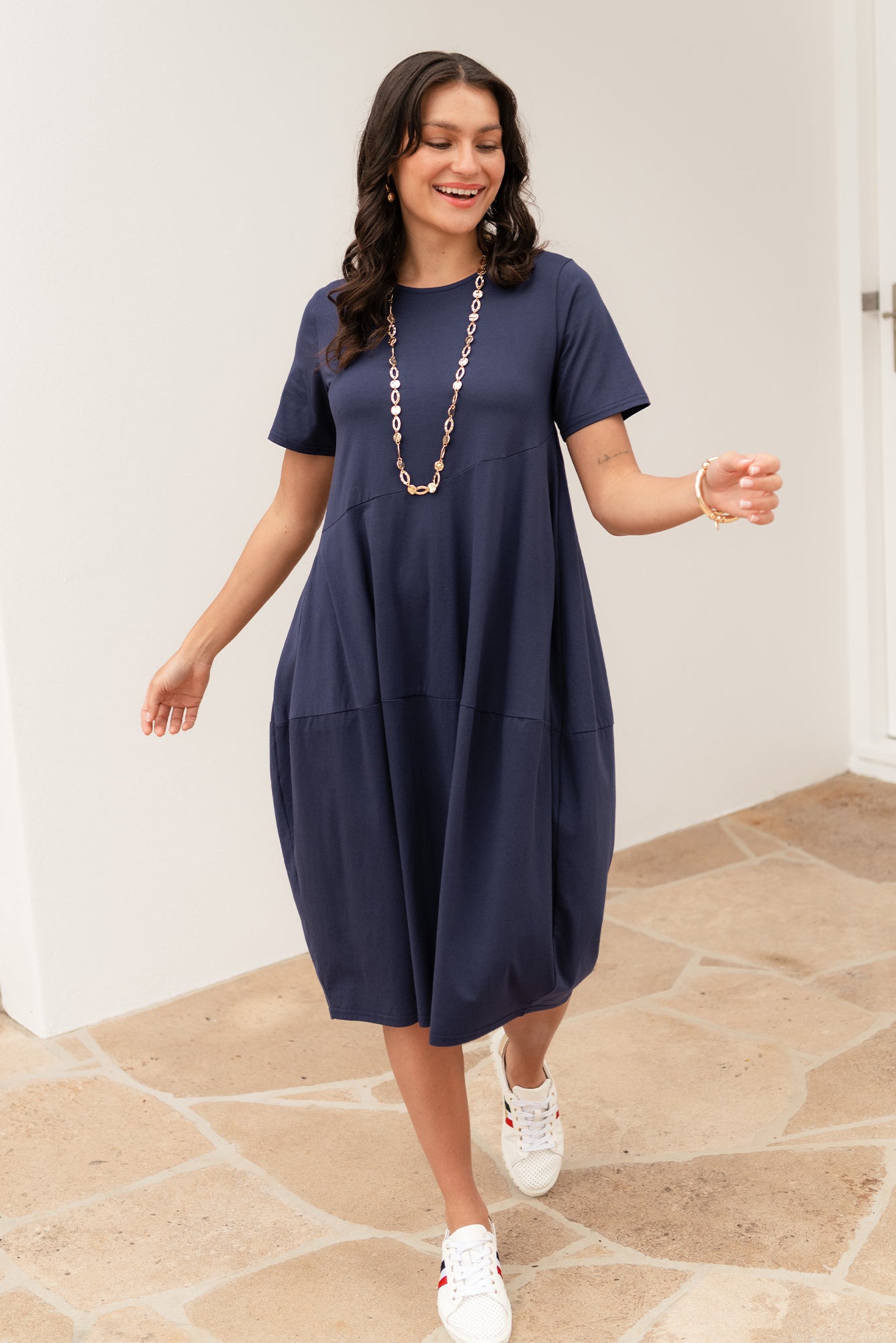 Morgan Indigo Diagonal Seam Dress