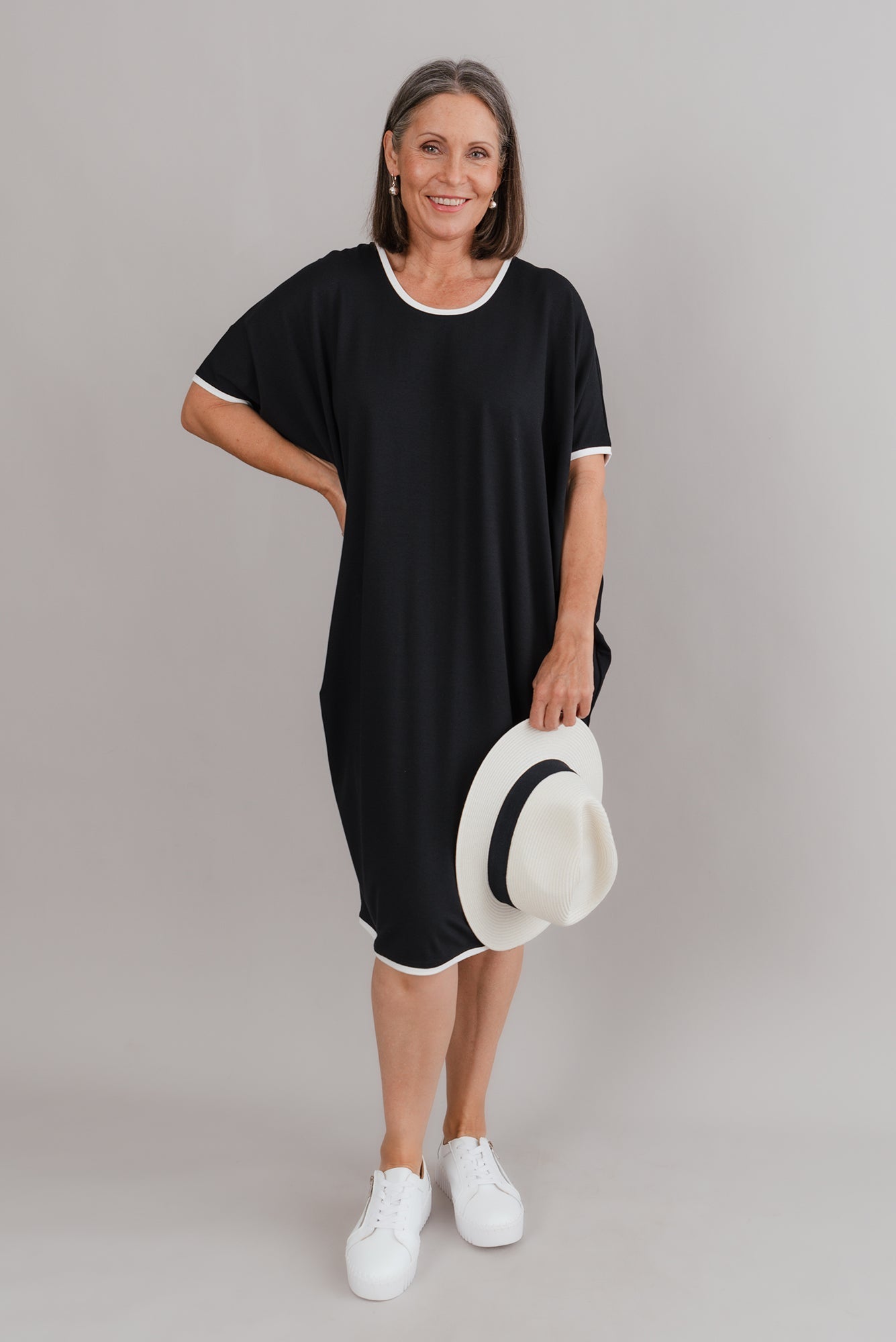 Black Contrast Maui Dress