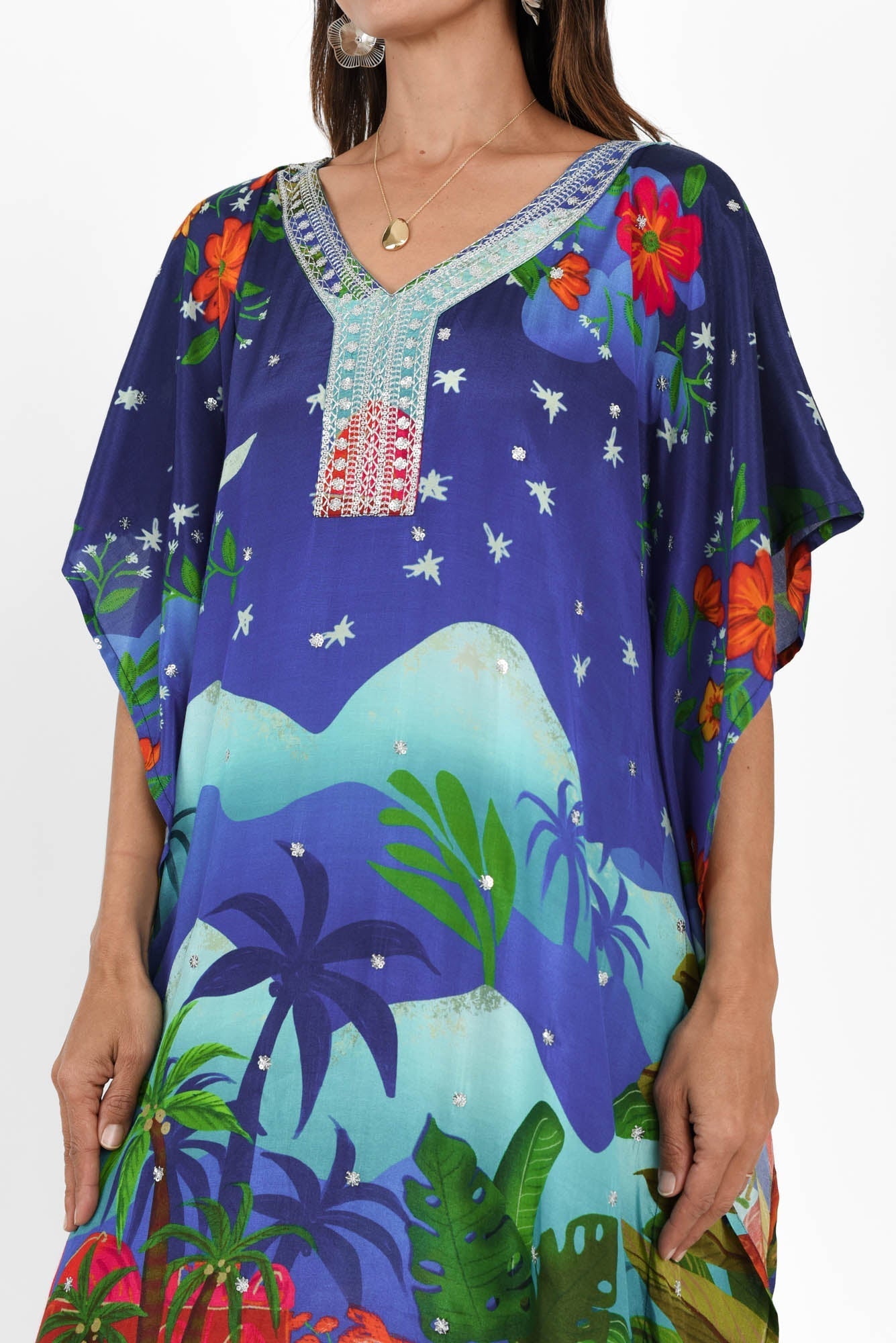 Reyna Blue Paradise Kaftan