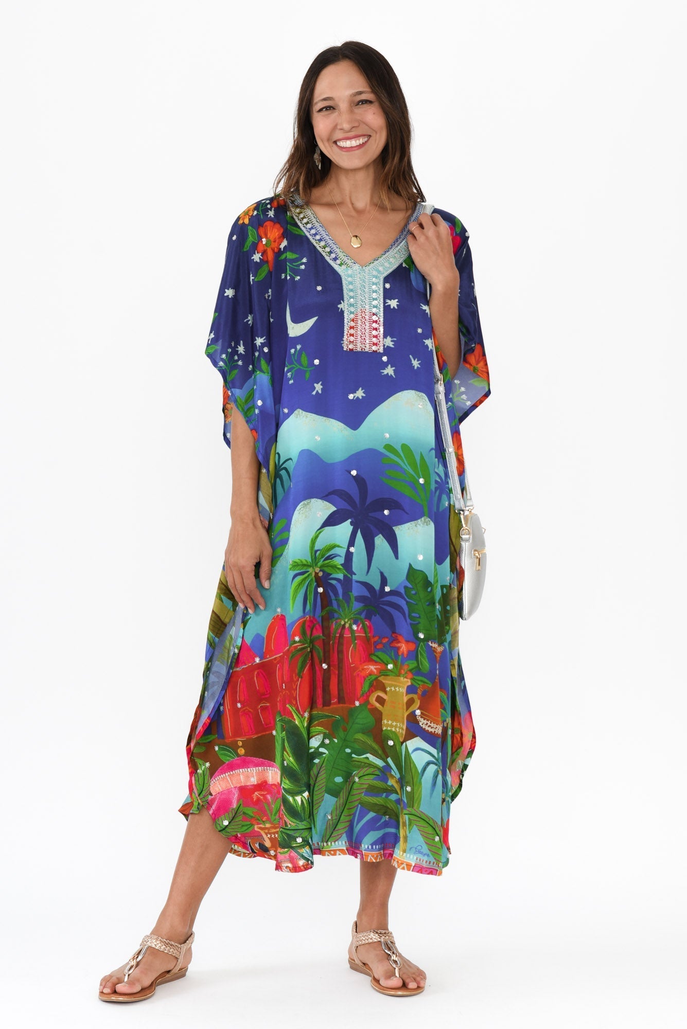 Reyna Blue Paradise Kaftan