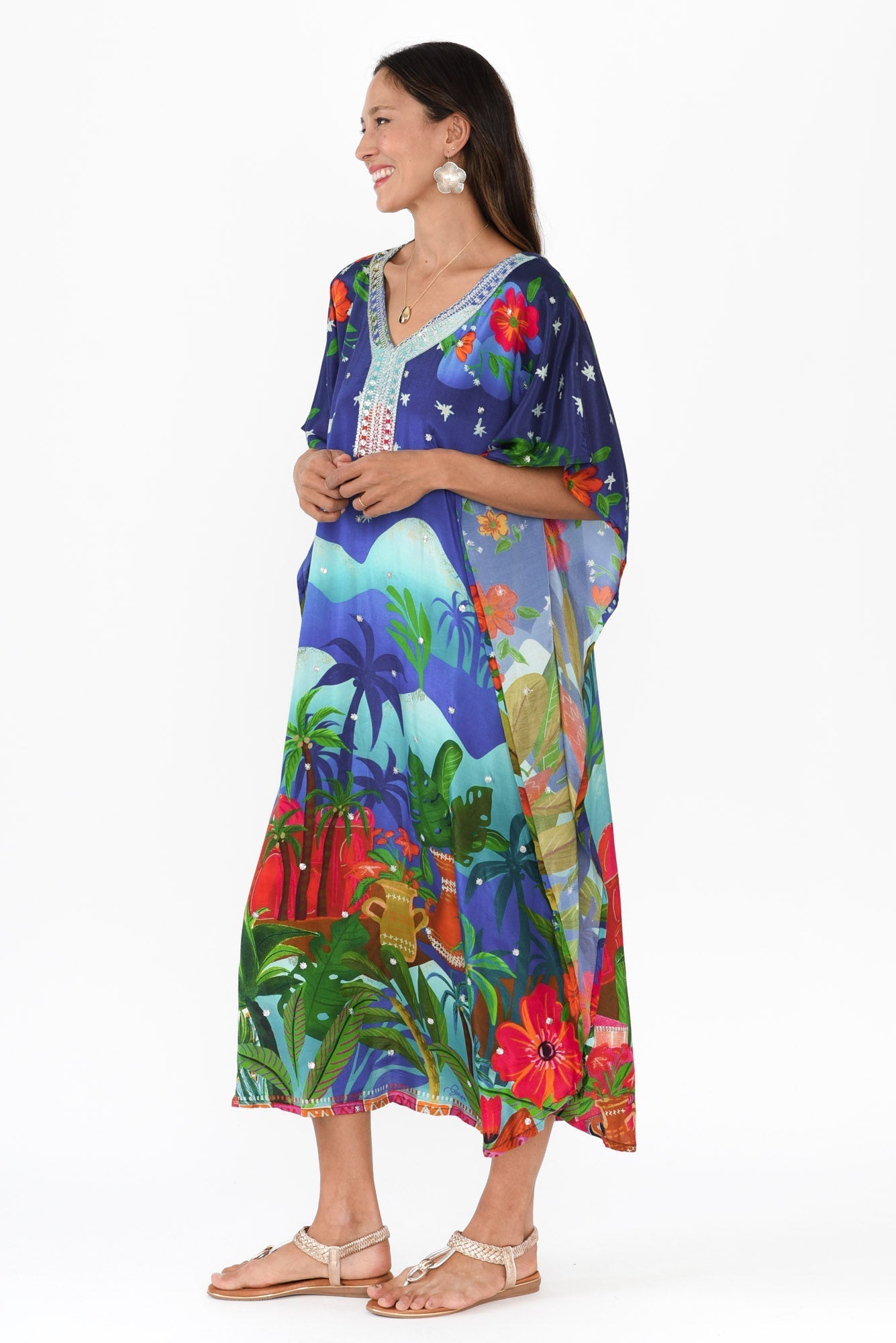 Reyna Blue Paradise Kaftan