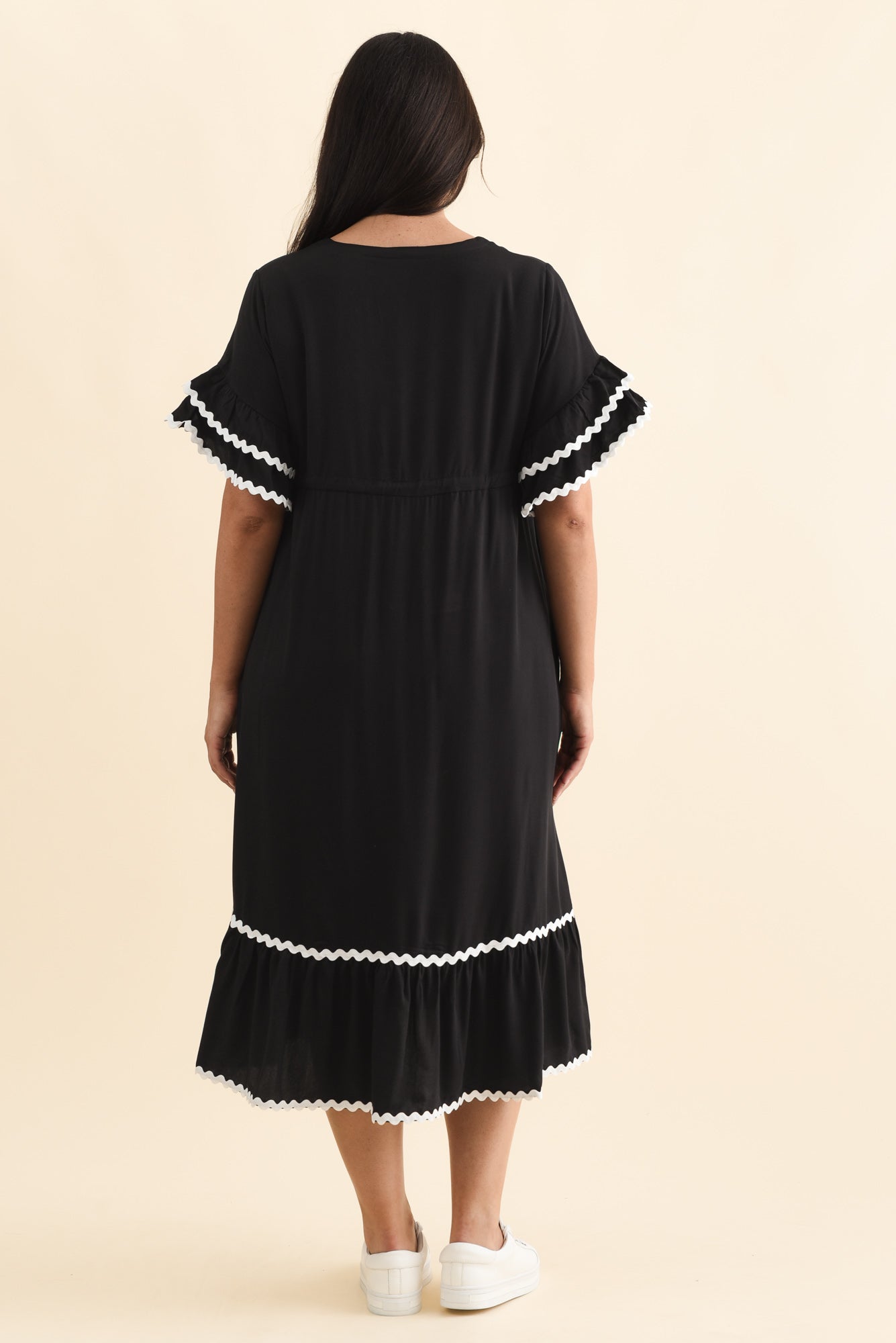 Rosemarie Black Frill Dress