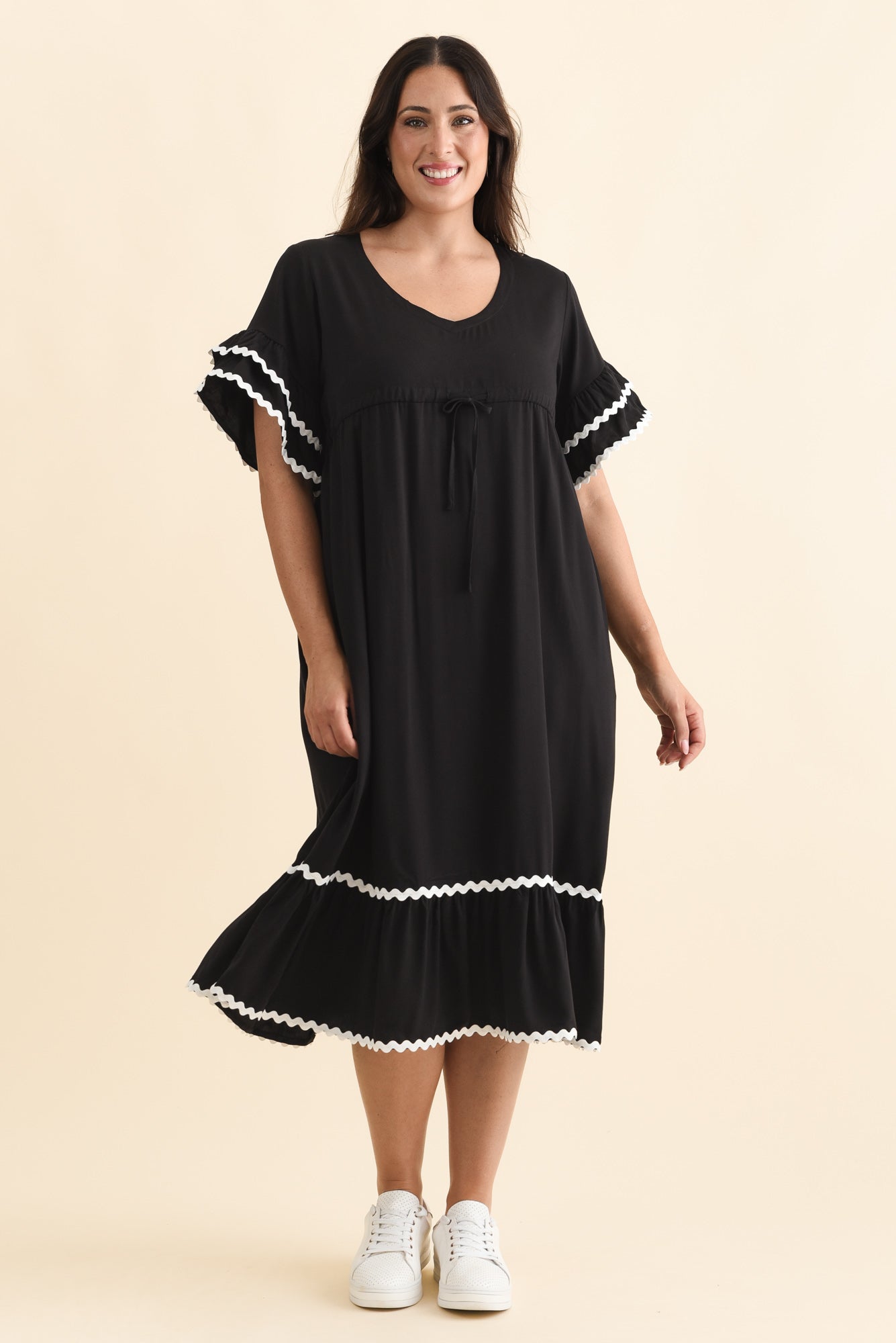 Rosemarie Black Frill Dress