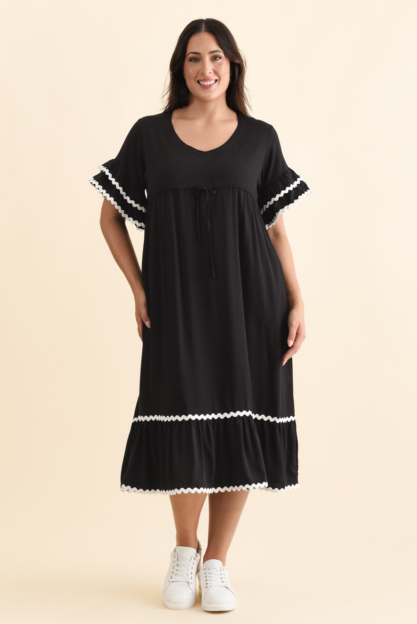 Rosemarie Black Frill Dress
