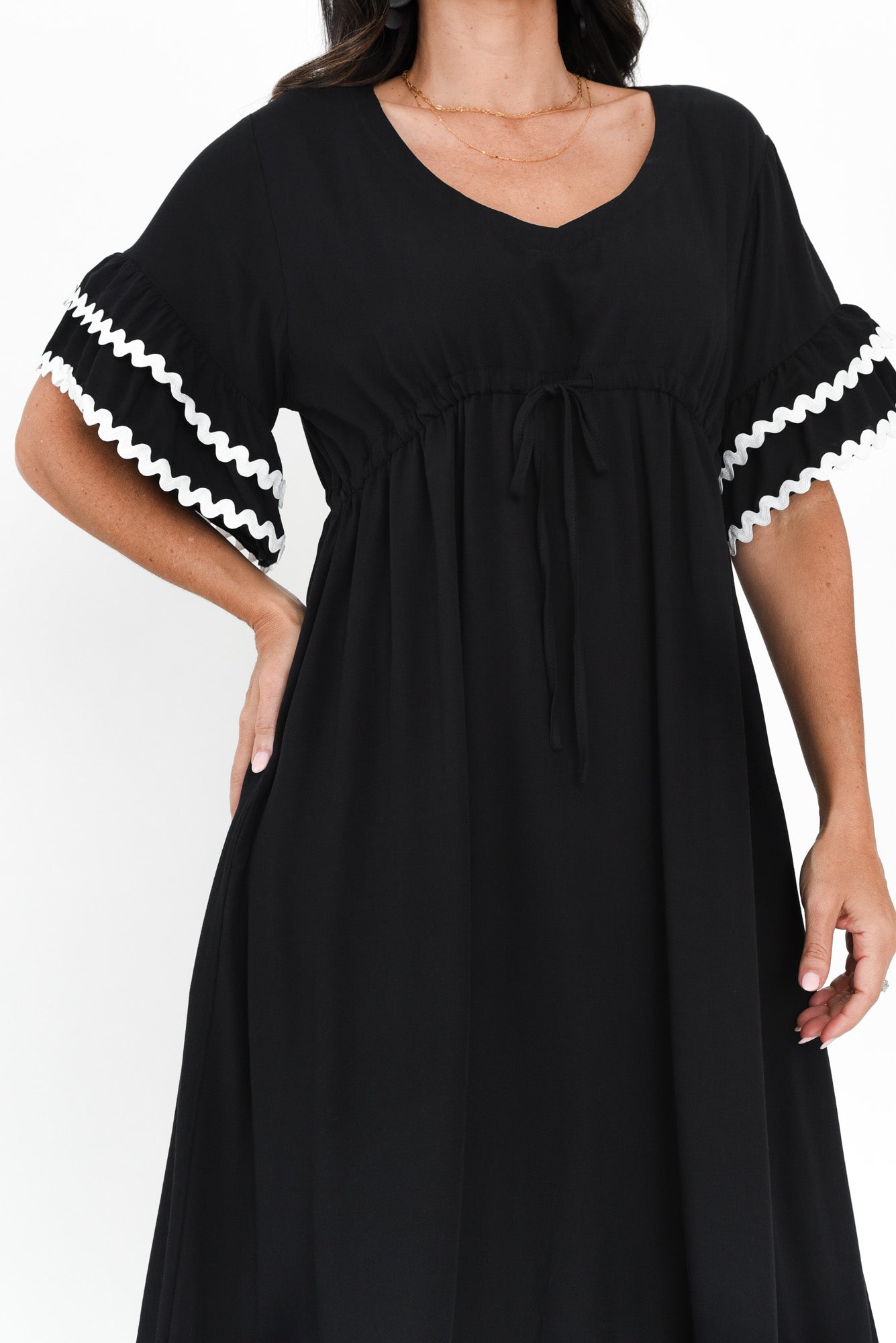 Rosemarie Black Frill Dress