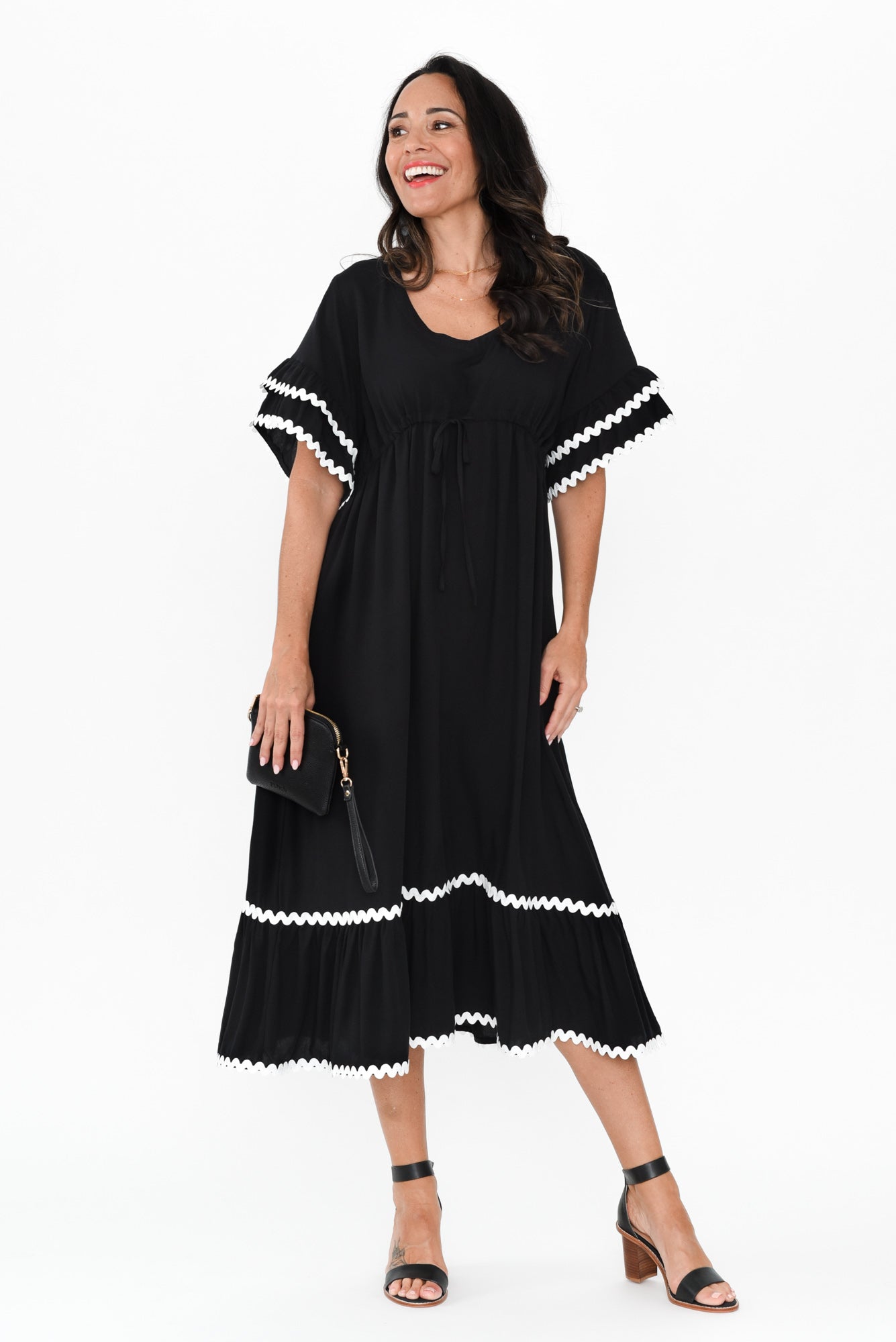 Rosemarie Black Frill Dress